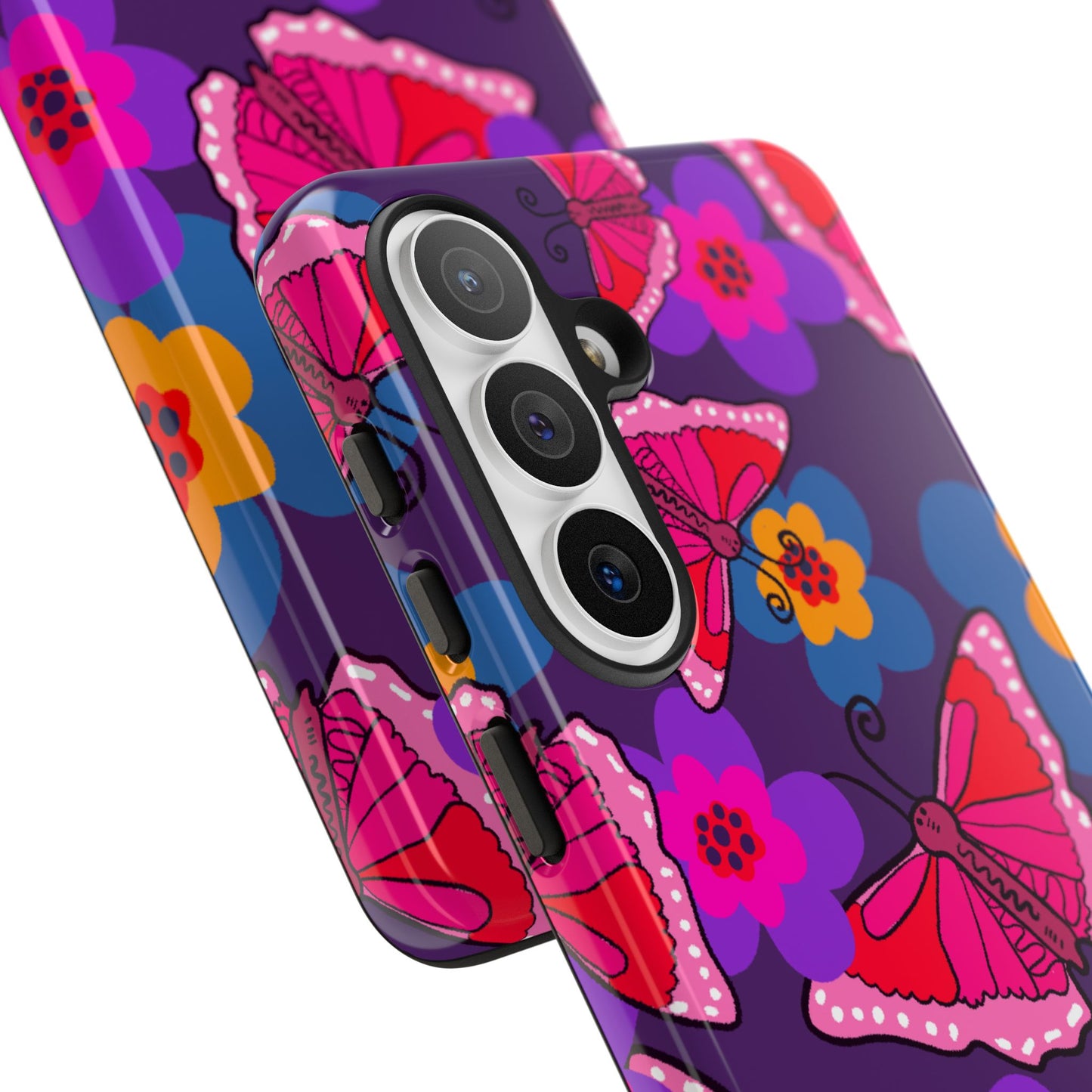 Phone Case, Pink Butterfly Design, Tough Phone Case