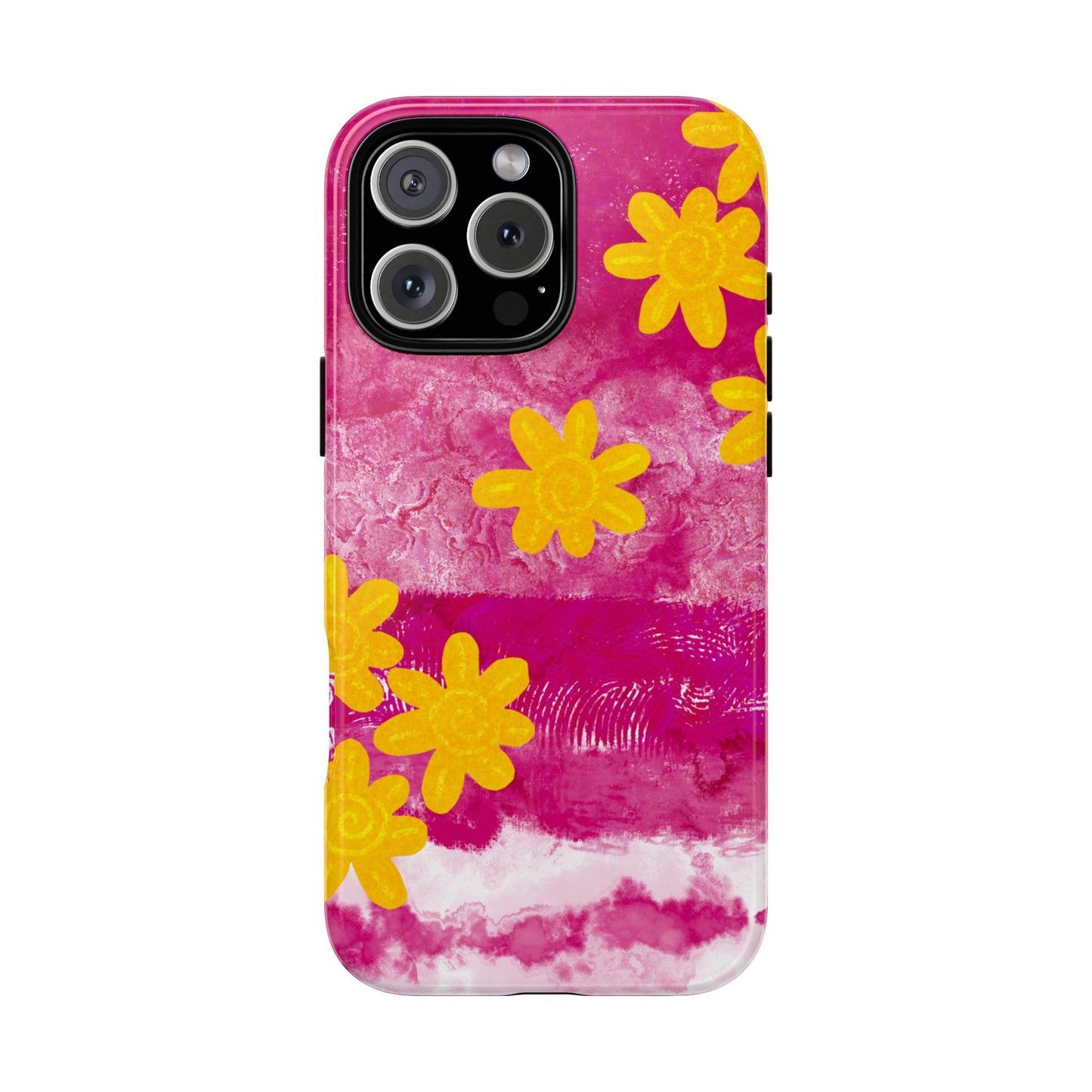 Yellow Flowers on Raspberry Phone Case| Tough Case