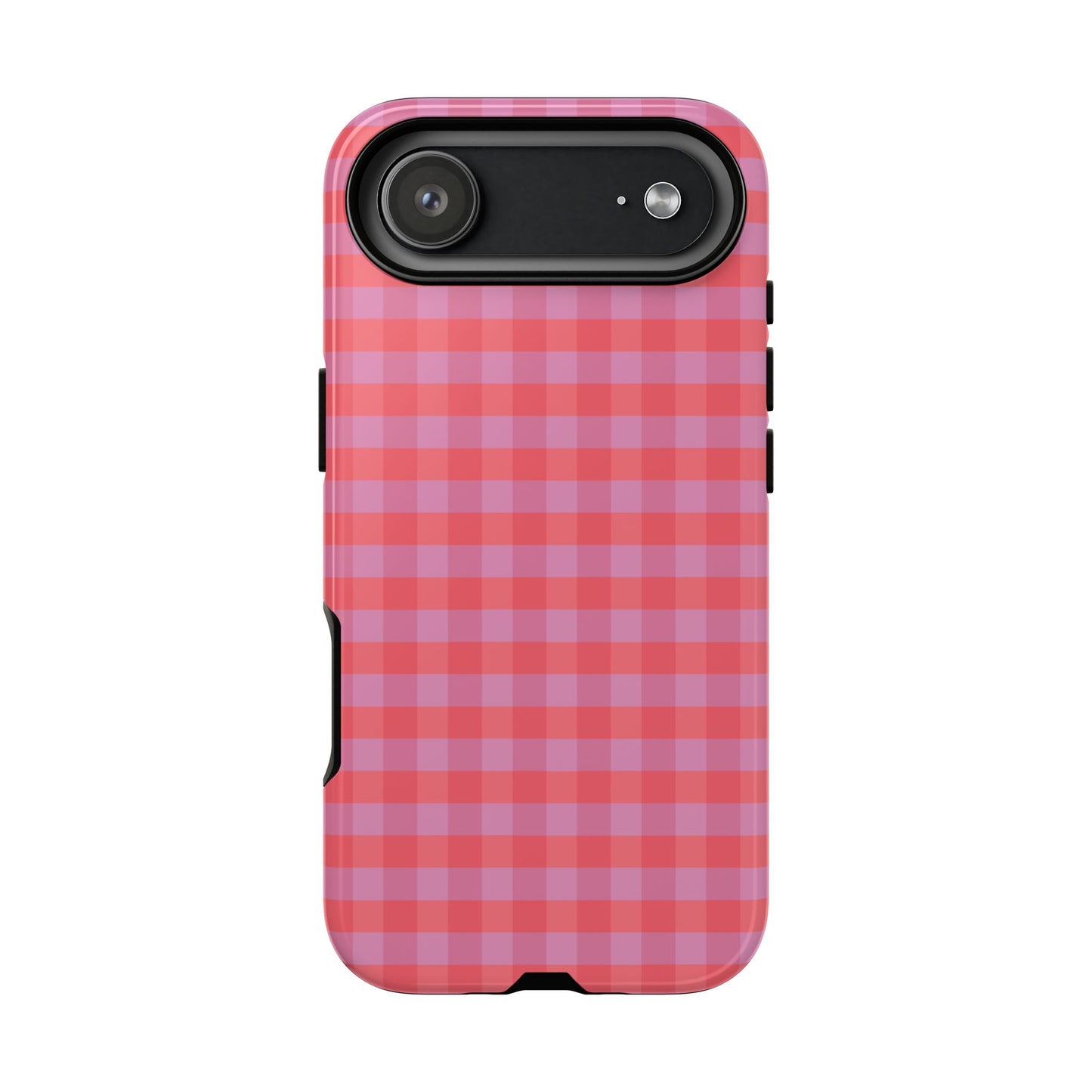 Phone Case, Pink Gingham Design, Tough Phone Case