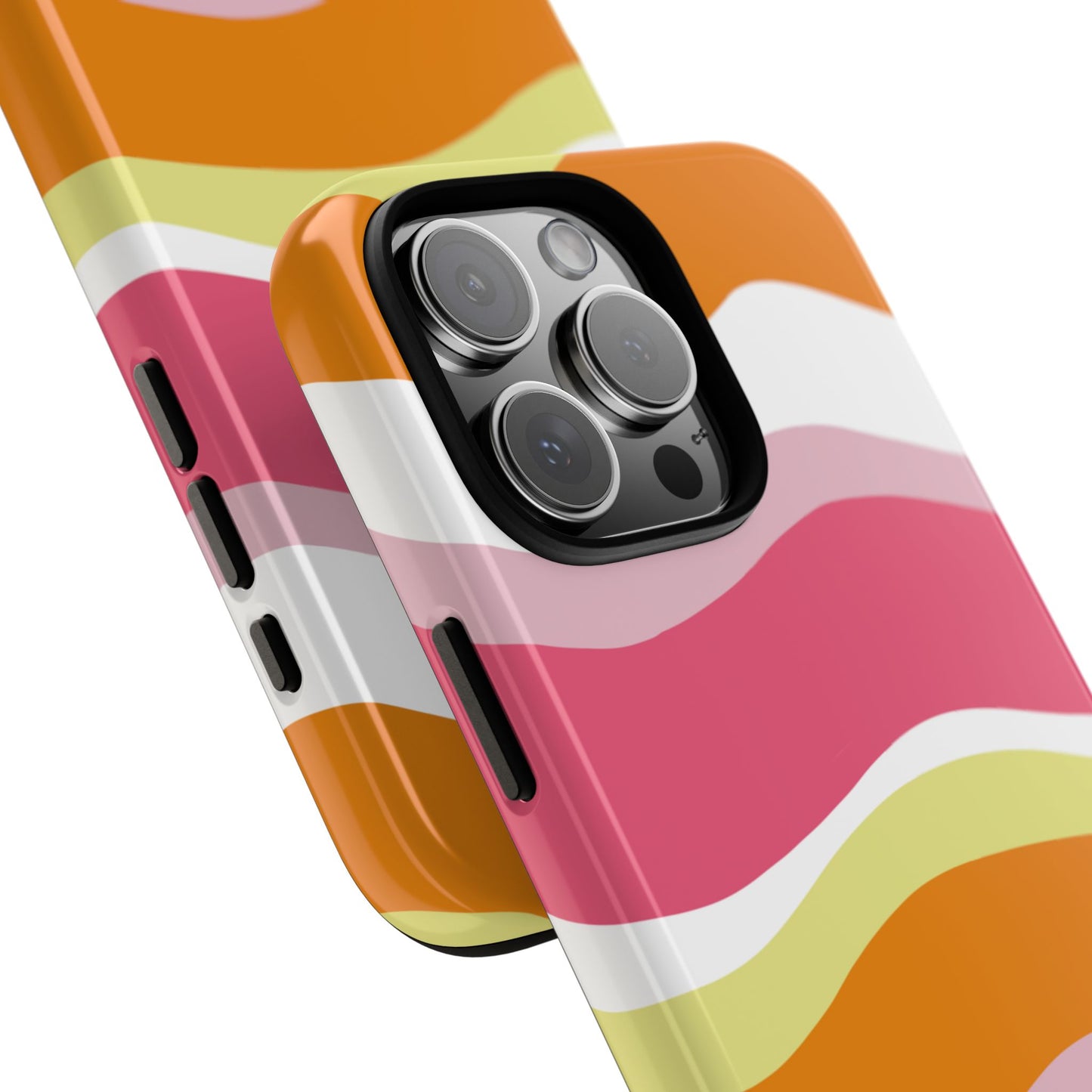 Wavy Pink and Orange Layers Phone Case| Tough Case