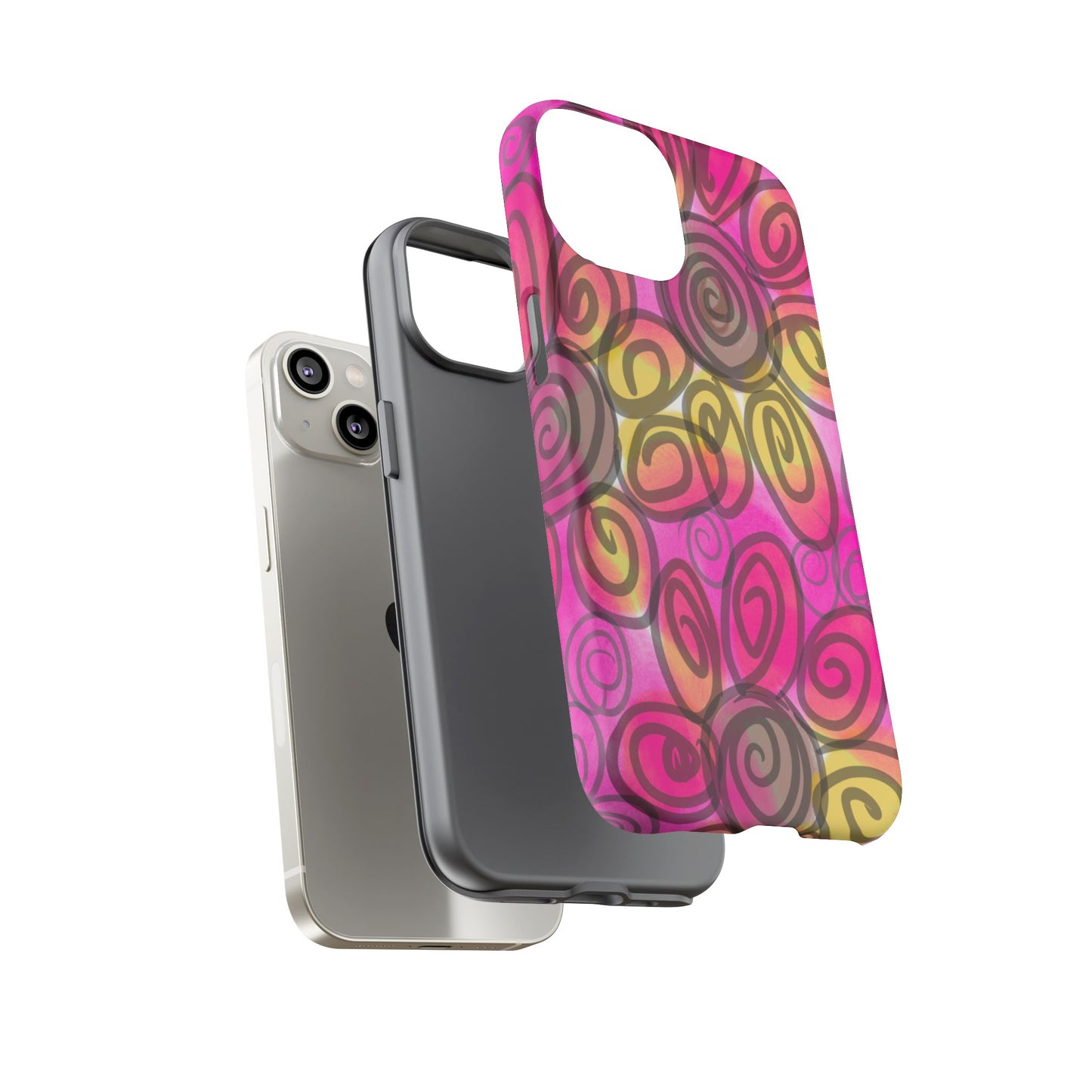 Wonky Pink Floral Phone Case| Tough Case