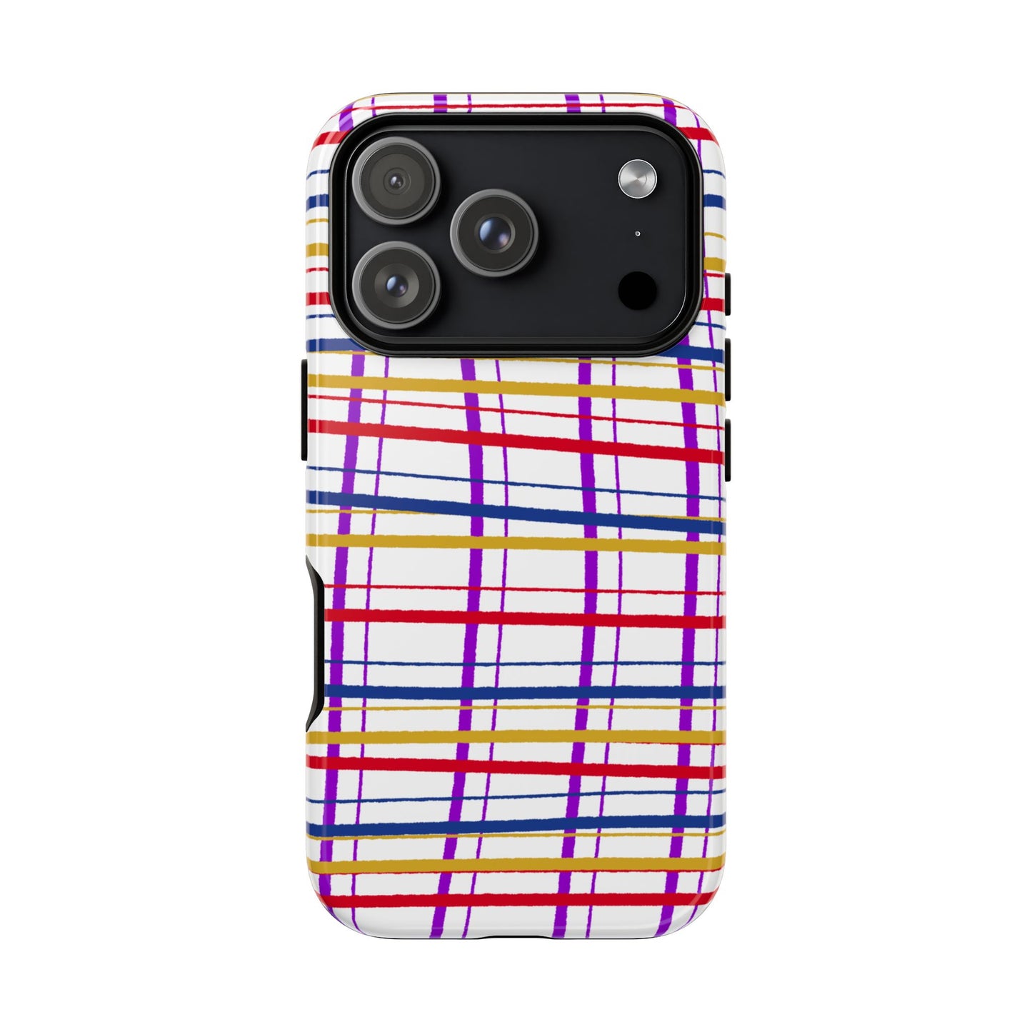 Phone Case, Wonky Plaid Design, Tough Phone Case