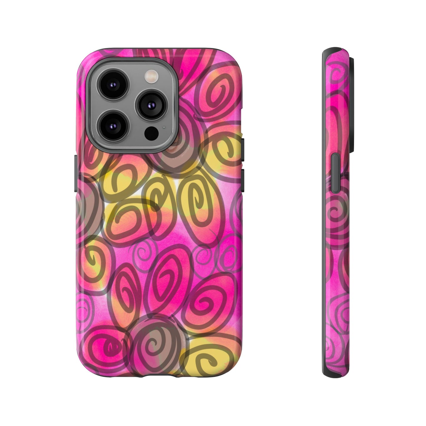 Wonky Pink Floral Phone Case| Tough Case
