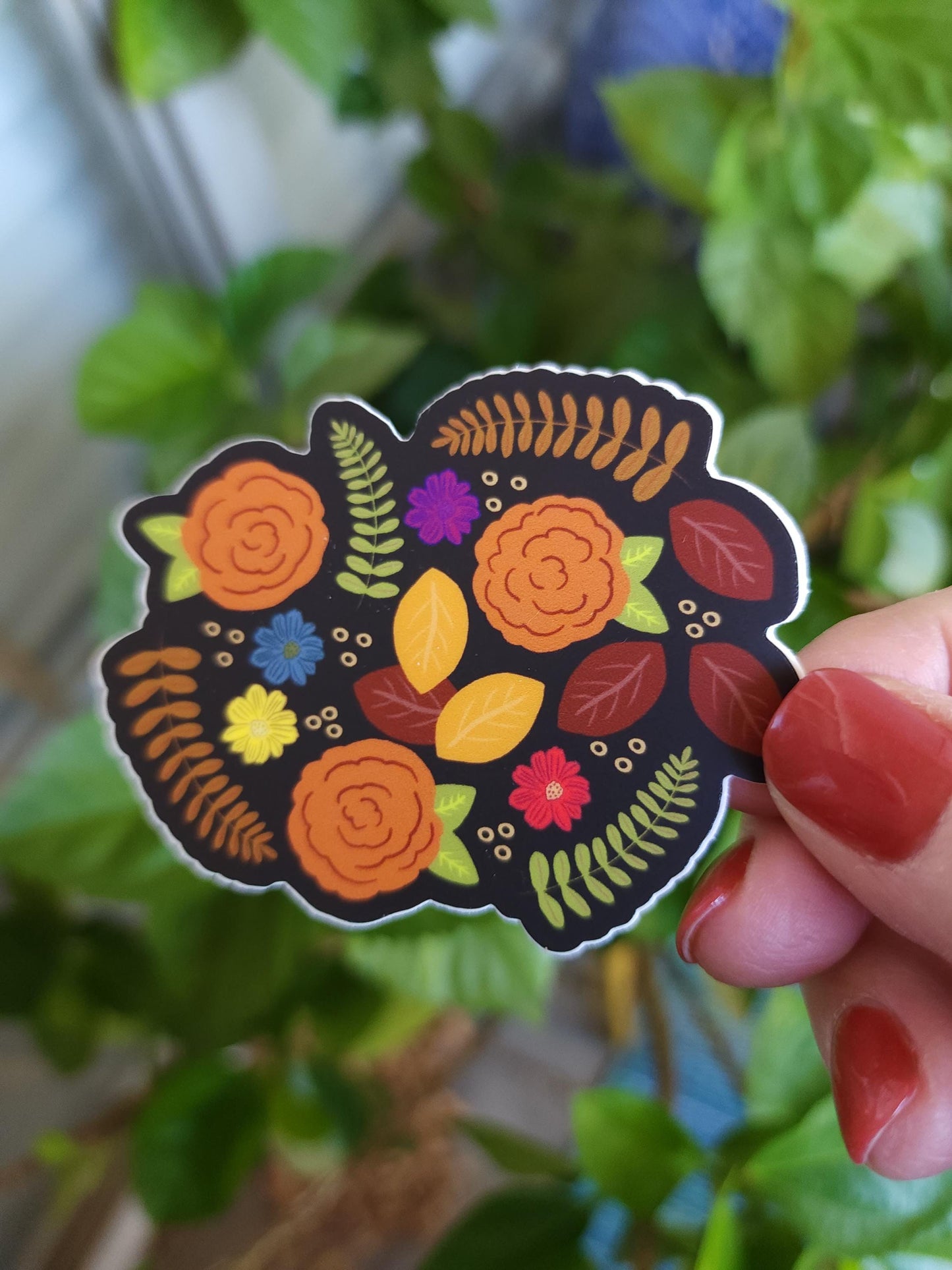 Sticker, Mountain floral, Vinyl, Die-Cut, 3 Inch