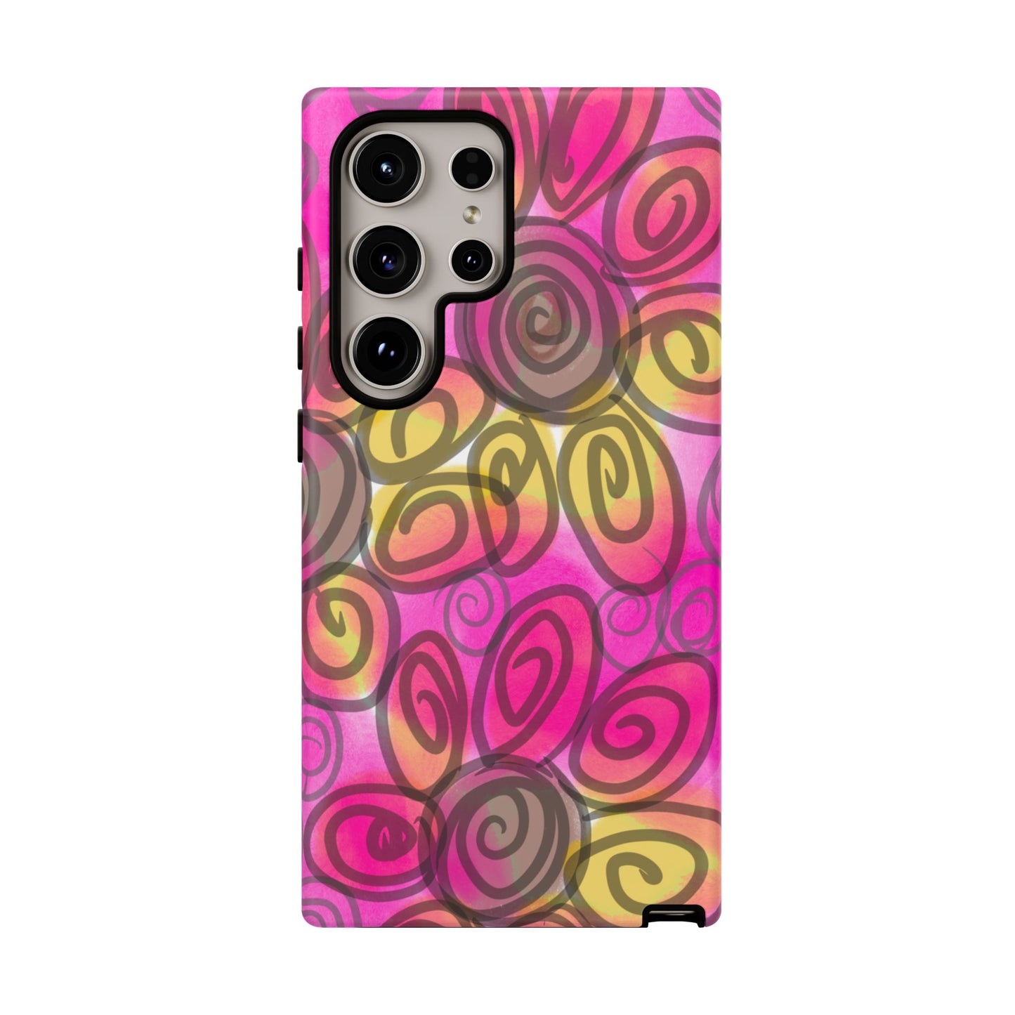 Wonky Pink Floral Phone Case| Tough Case