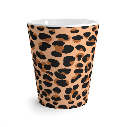 Mug, Tan Leopard Print Design, Latte Cup, 12 Ounce