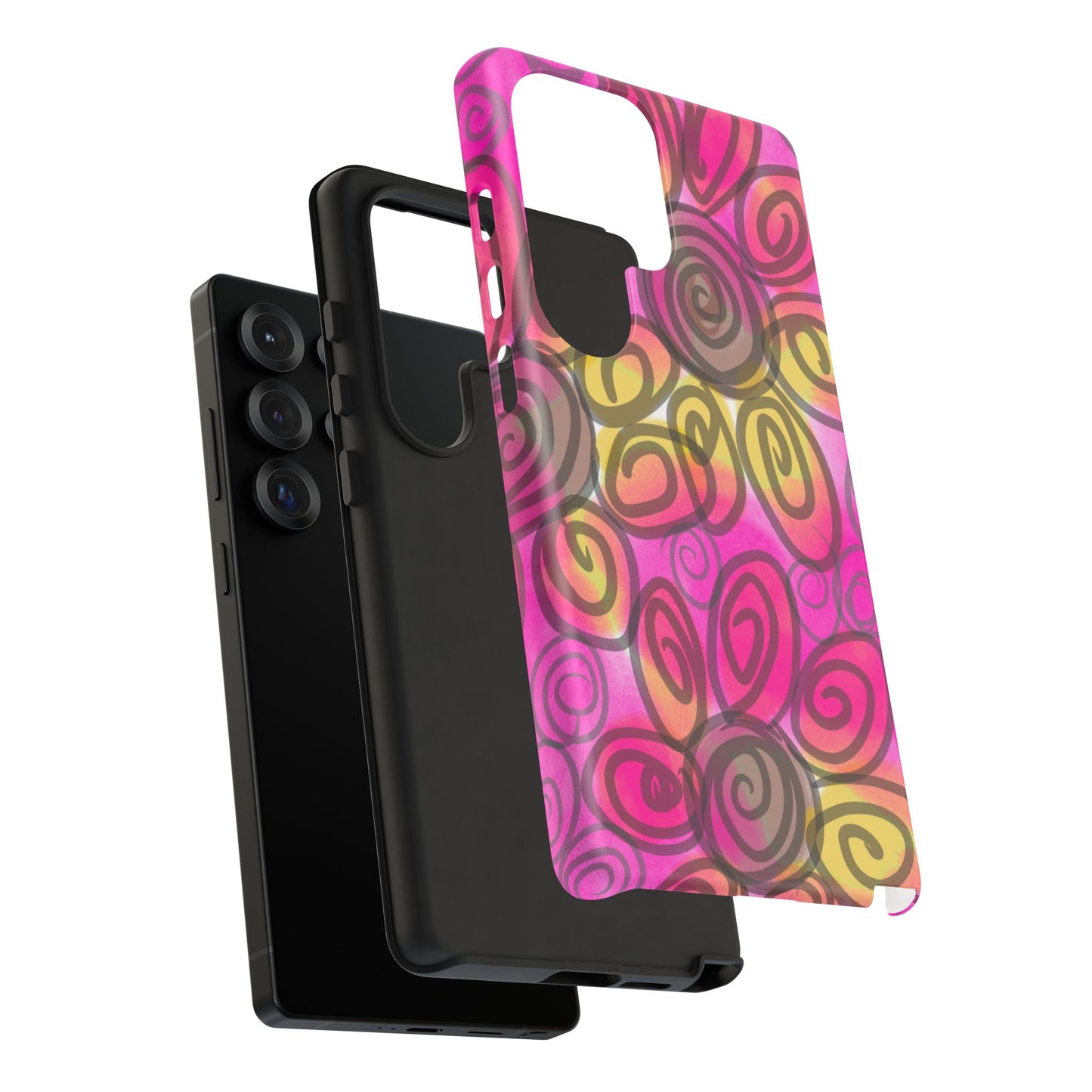 Wonky Pink Floral Phone Case| Tough Case