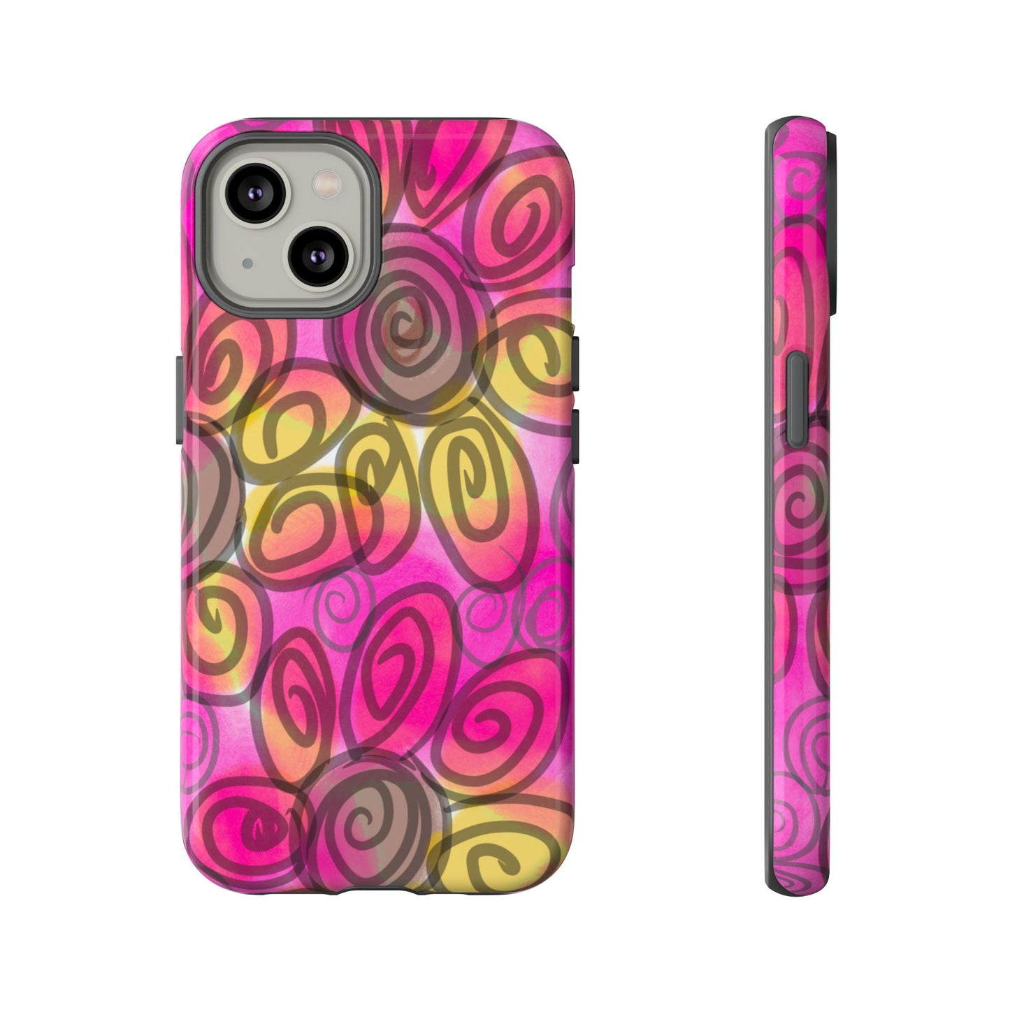Wonky Pink Floral Phone Case| Tough Case