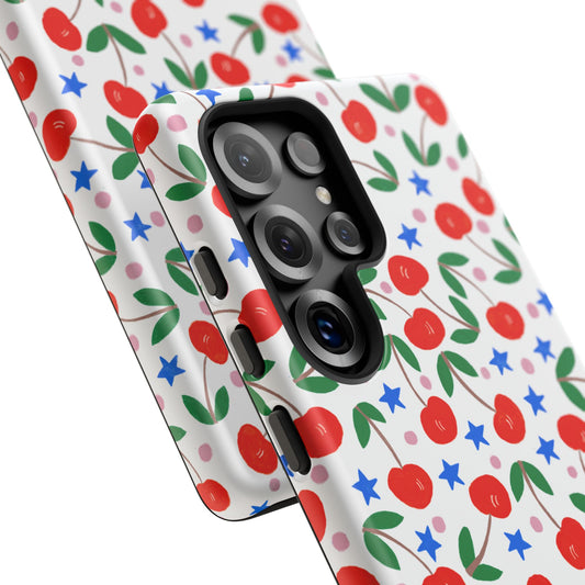 Phone Case, Cheerful Cherries Art Design, Tough Phone Case