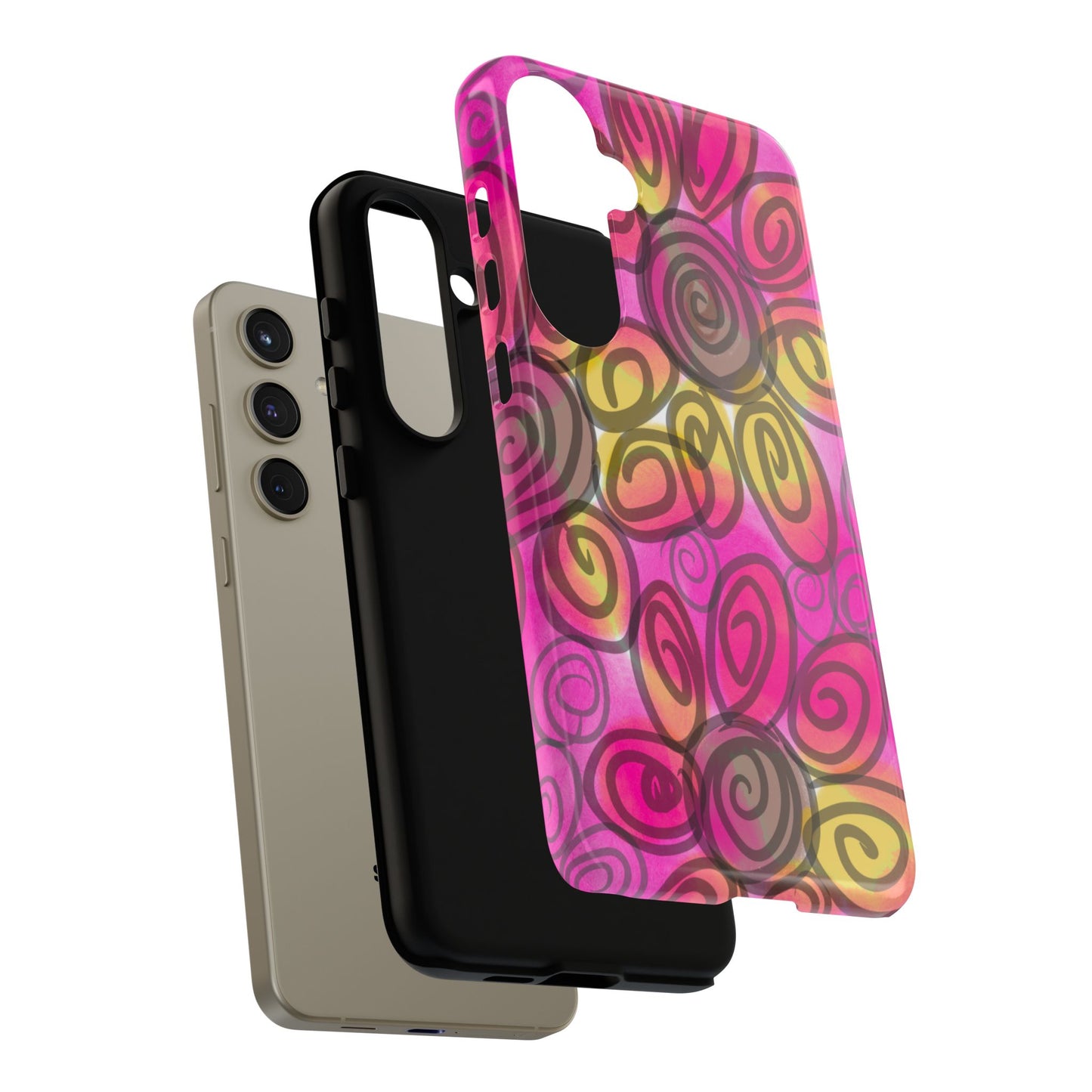 Wonky Pink Floral Phone Case| Tough Case