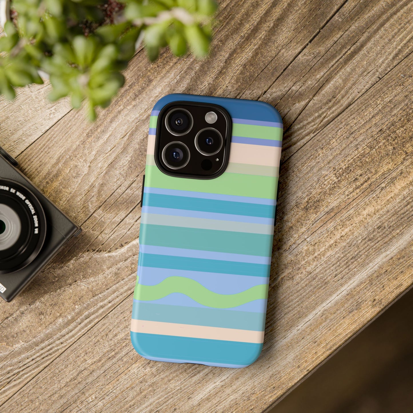 Cool Blue Stripes Phone Case| Tough Case
