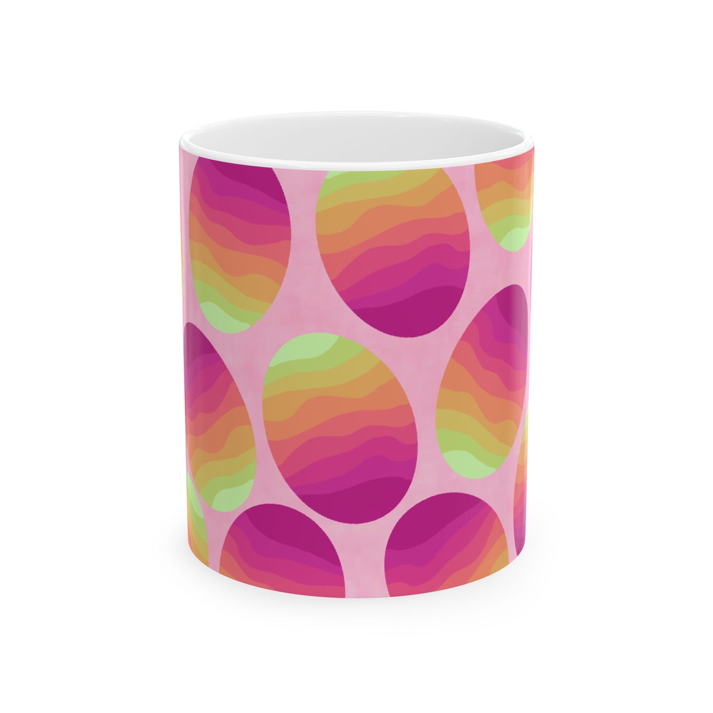 Mug, Colorful Easter Egg Springtime Design, Two Size Choices, 11 Ounce or 15 Ounce