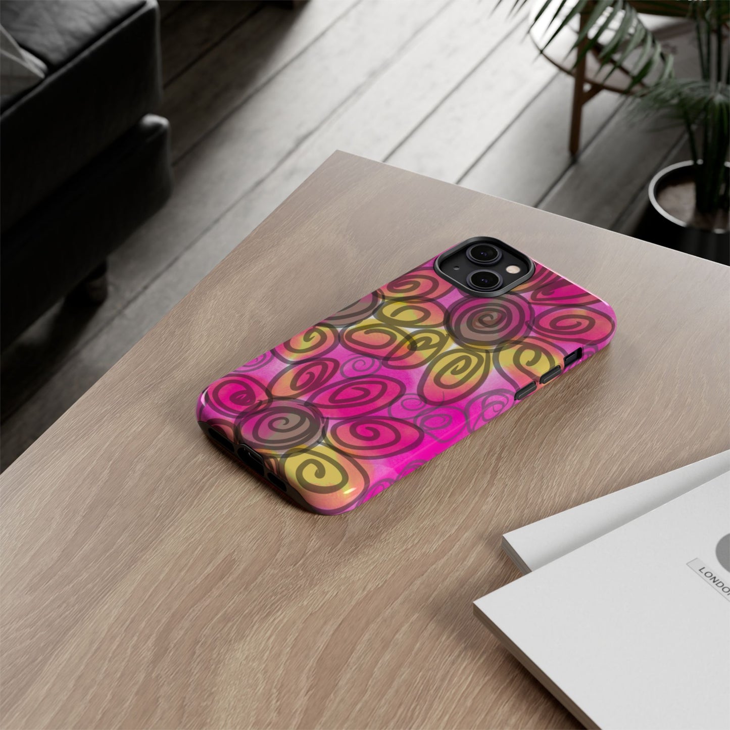 Wonky Pink Floral Phone Case| Tough Case