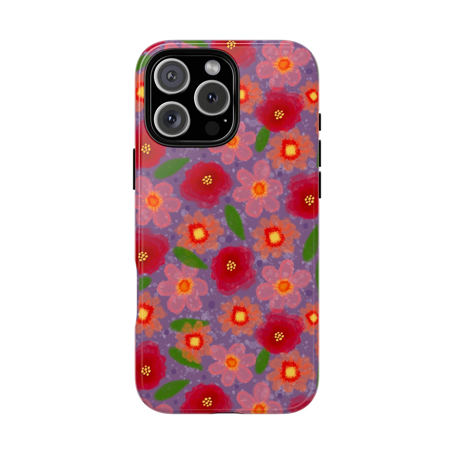 Phone Case, Vibrant Pinkish Floral Design, Tough Phone Case
