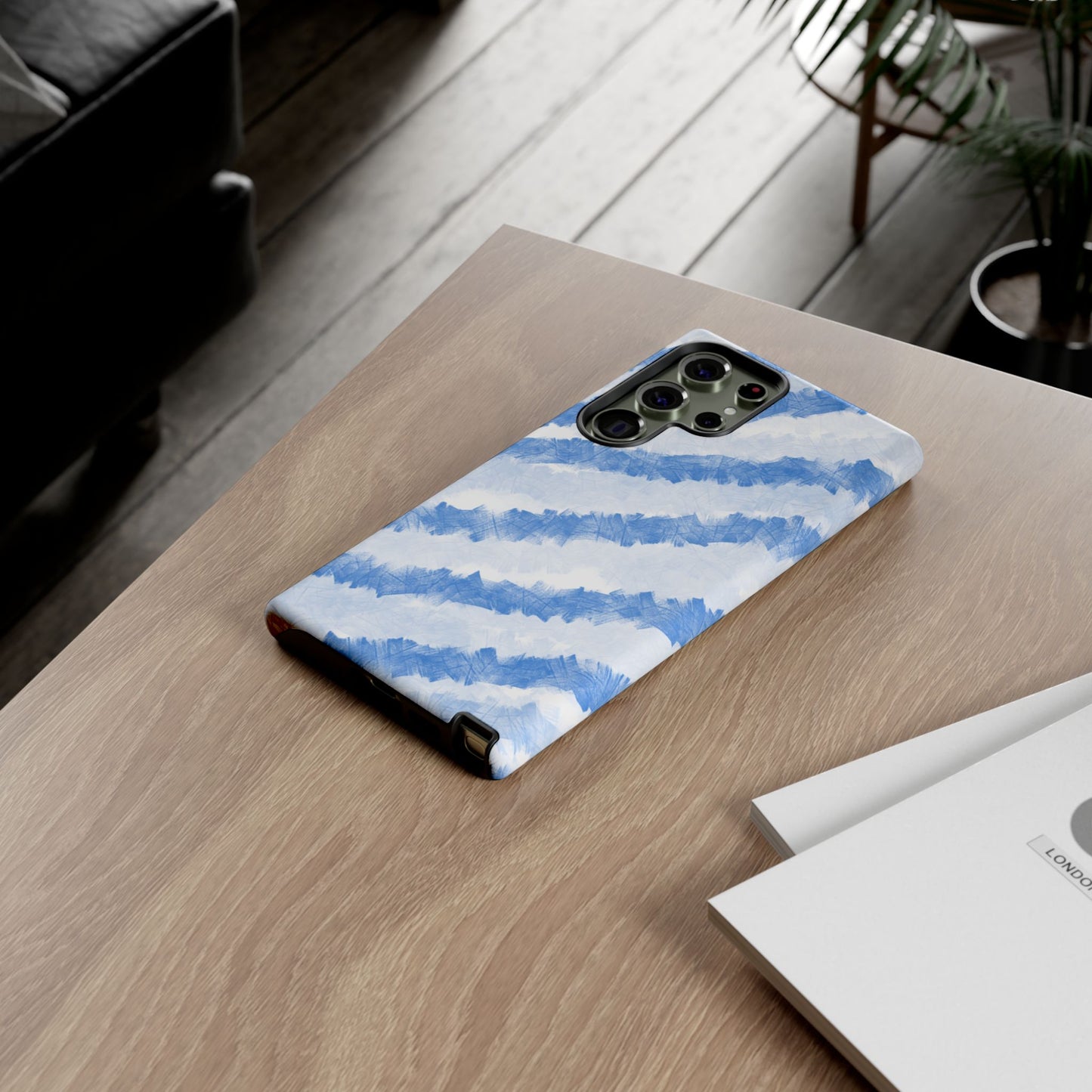 Chunky Blue Stripes Phone Case| Tough Case