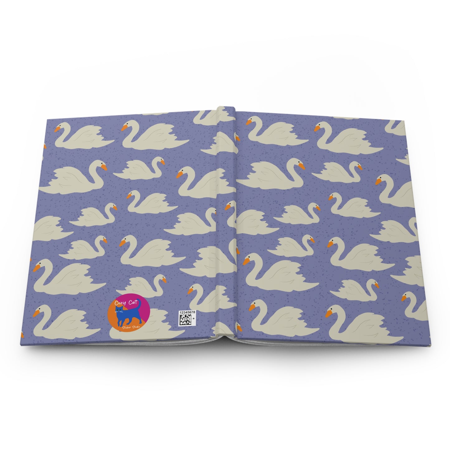 Journal, Hard Cover,  Serene Swans on Water Design