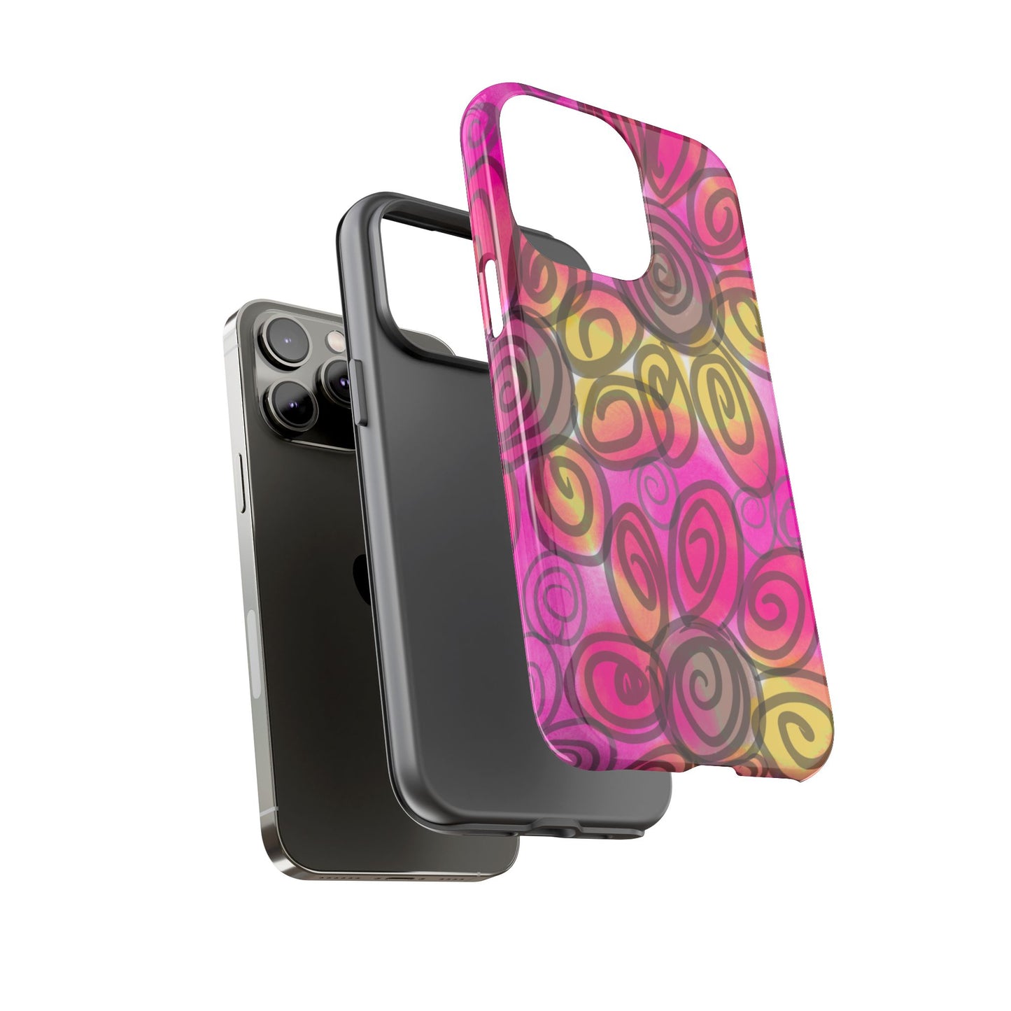 Wonky Pink Floral Phone Case| Tough Case