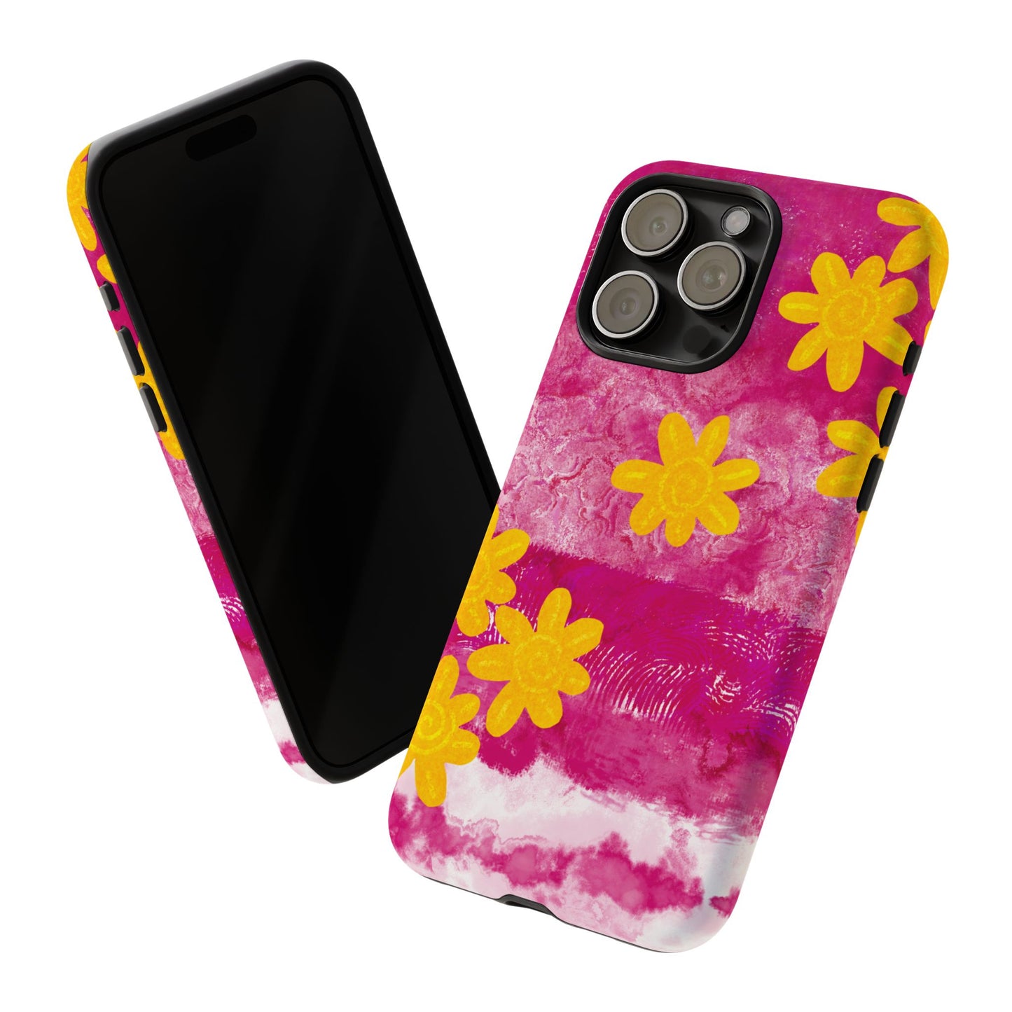 Yellow Flowers on Raspberry Phone Case| Tough Case