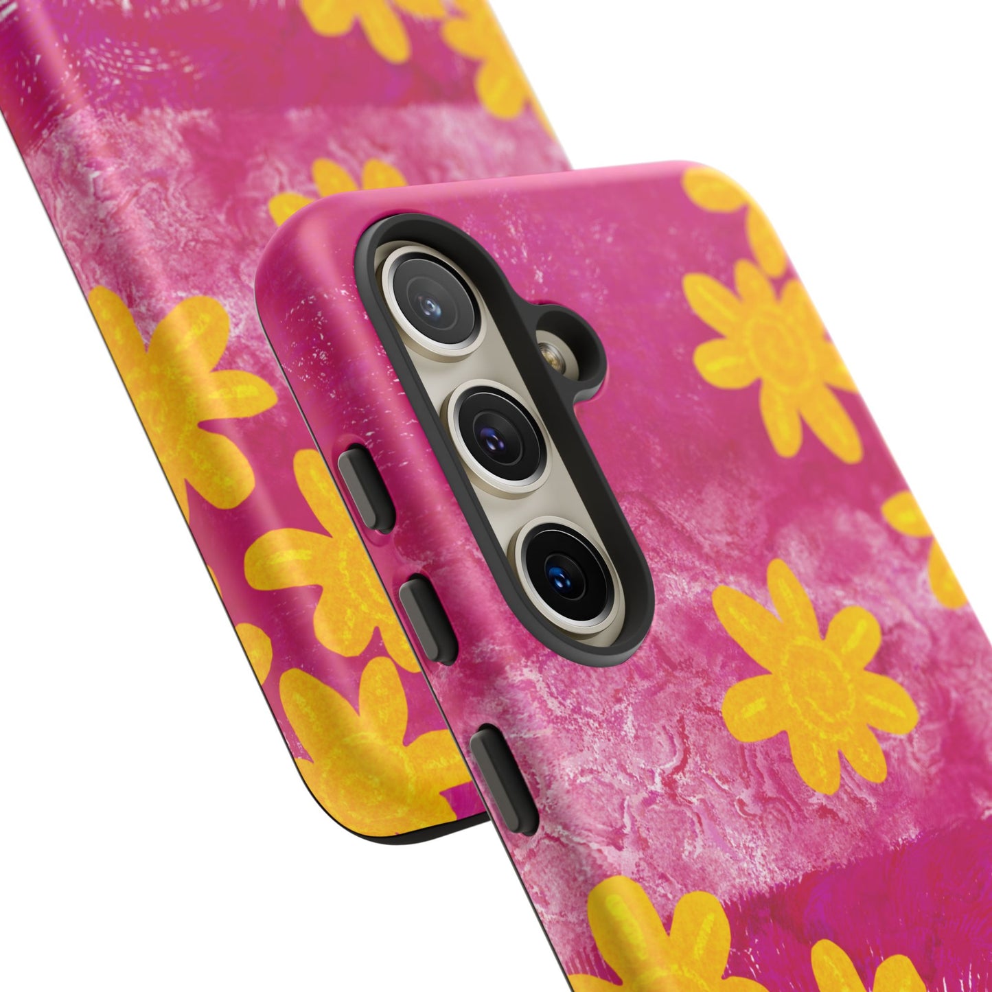 Yellow Flowers on Raspberry Phone Case| Tough Case