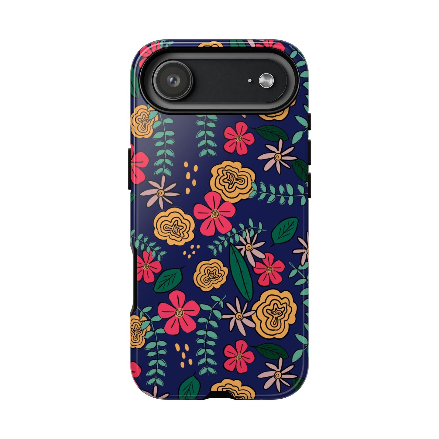 Phone Case, Blue Floral Design, Tough Phone Case