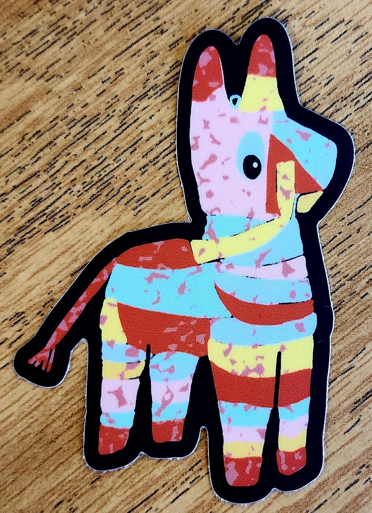 Sticker, Donkey Pinata Design, Vinyl, Die-Cut, 3 Inches