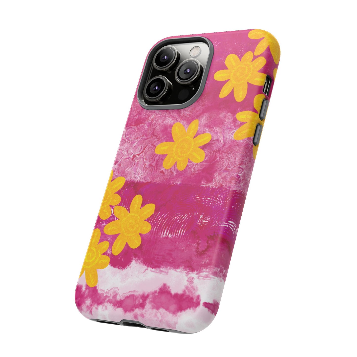 Yellow Flowers on Raspberry Phone Case| Tough Case