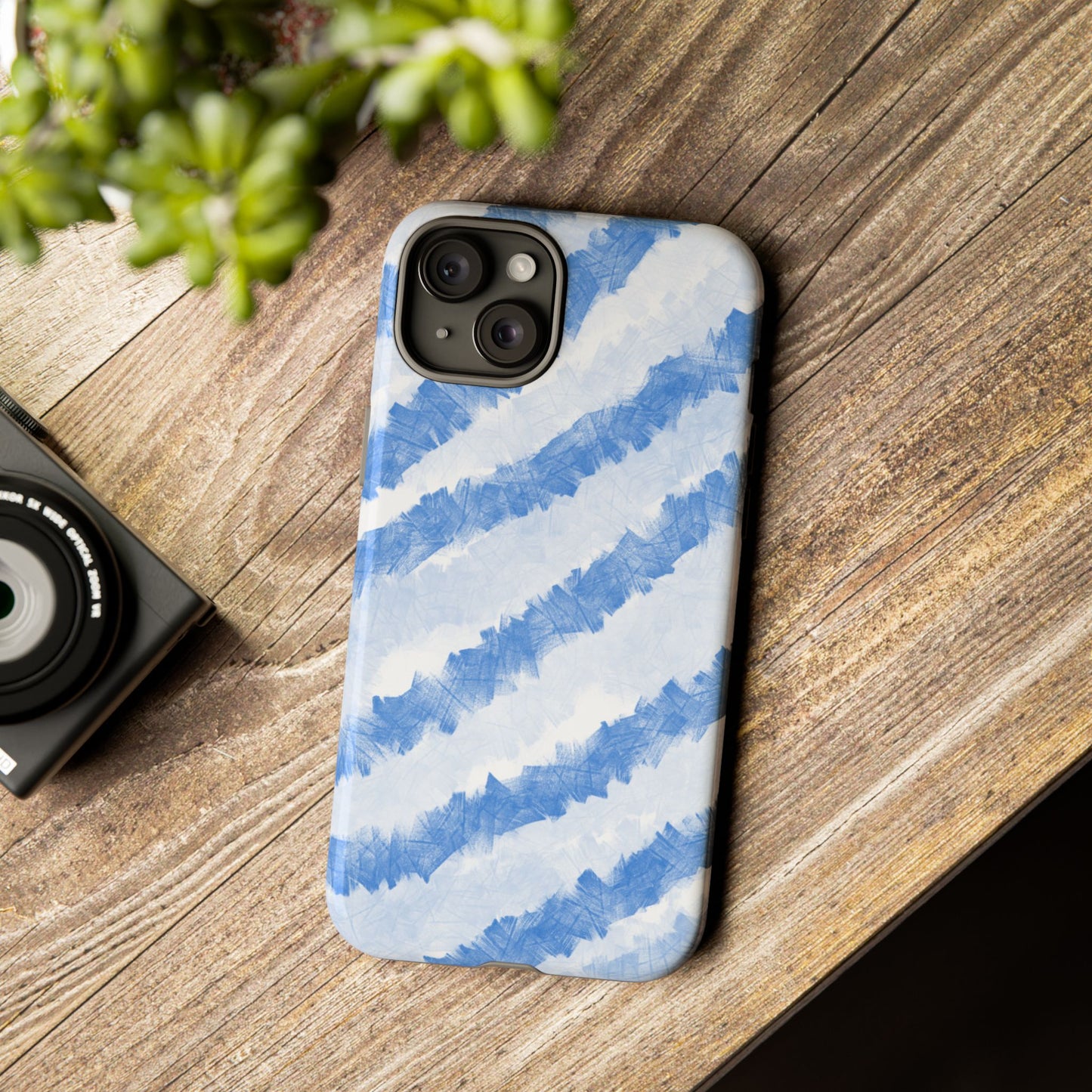 Chunky Blue Stripes Phone Case| Tough Case
