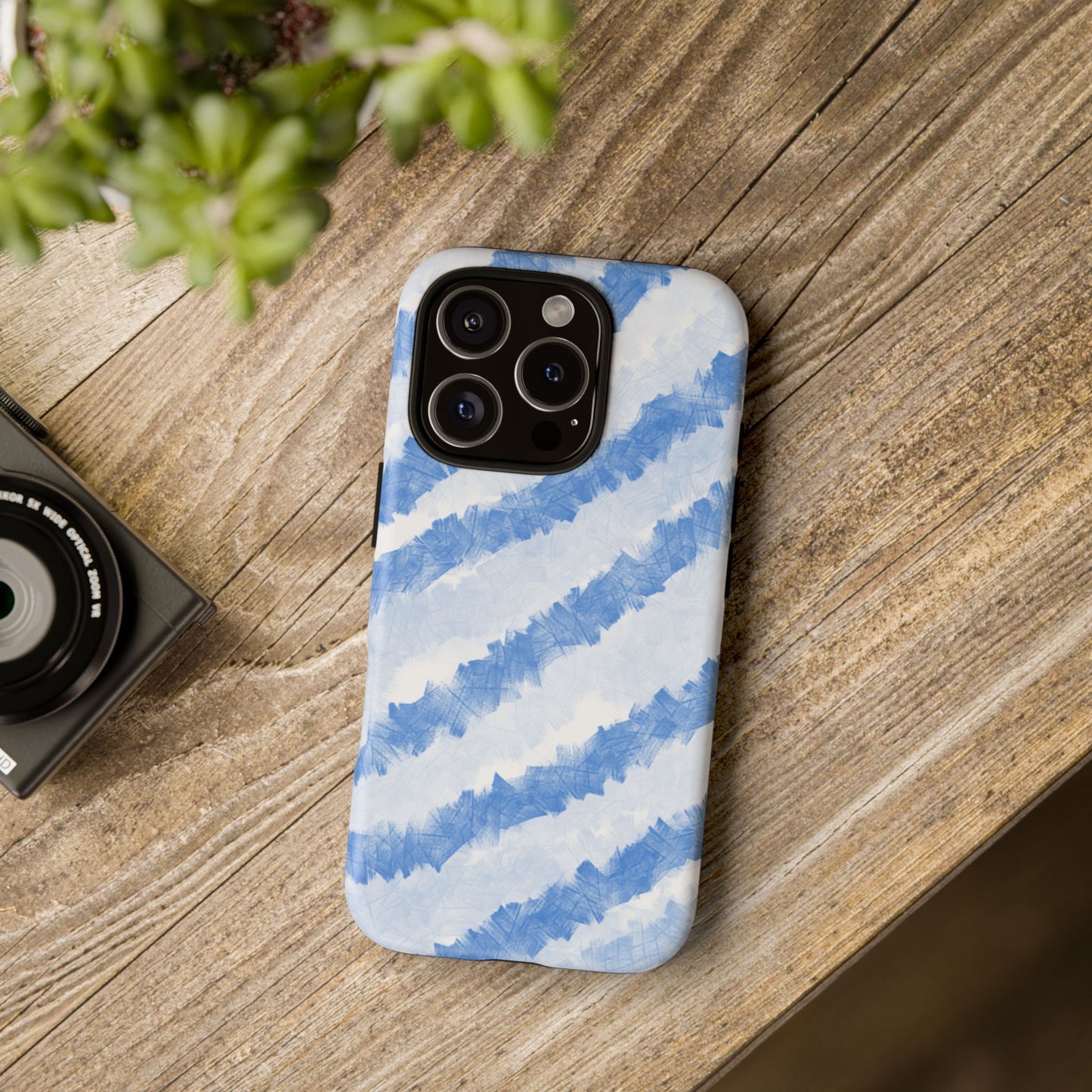 Chunky Blue Stripes Phone Case| Tough Case