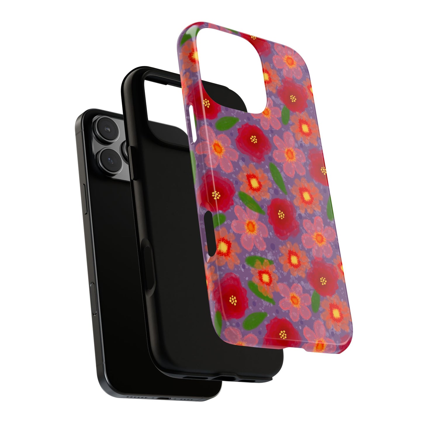 Phone Case, Vibrant Pinkish Floral Design, Tough Phone Case