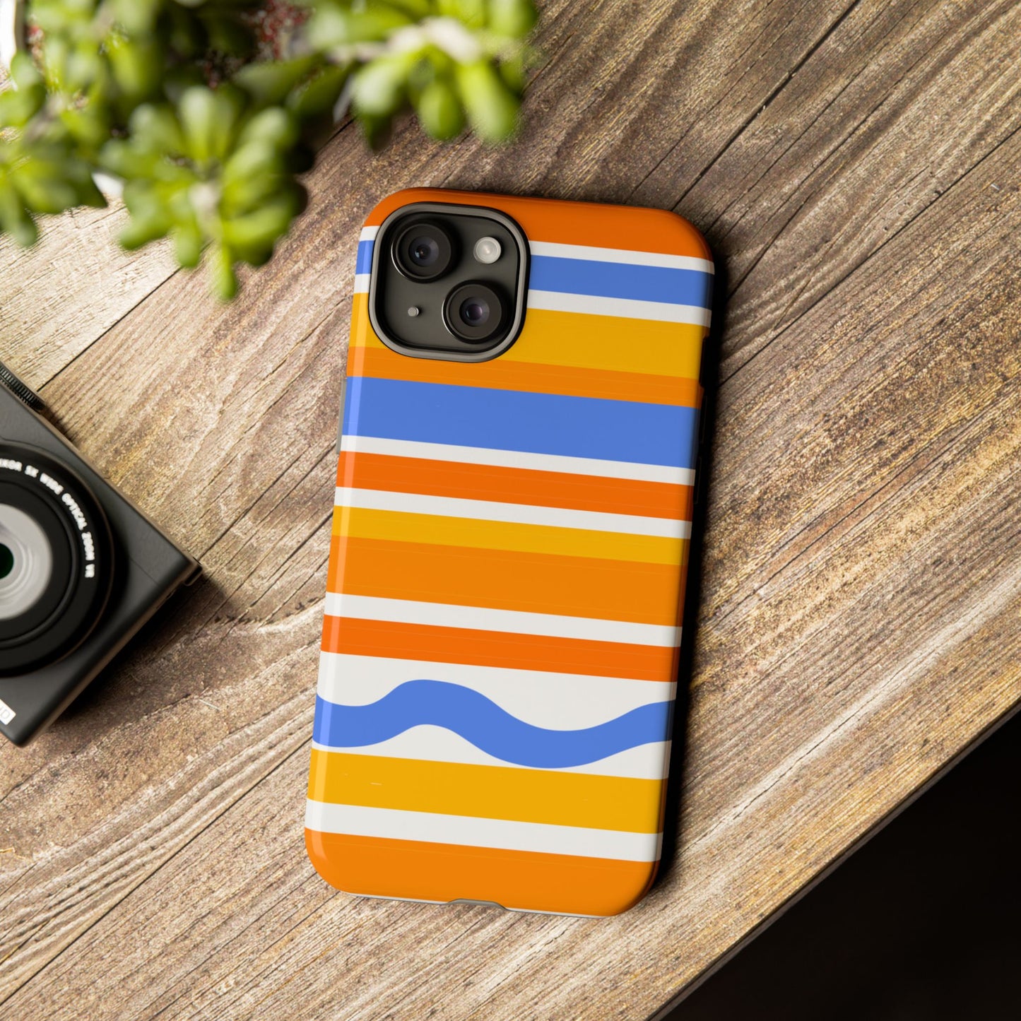 Citrus Orange Stripes Phone Case| Tough Case