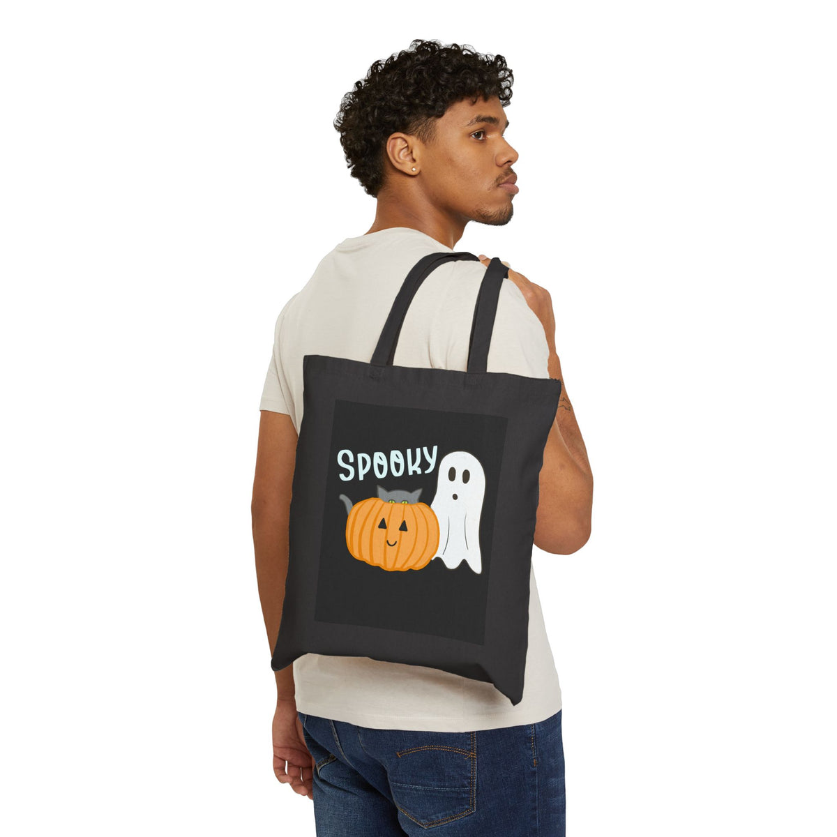 Halloween Spooky Tote Bag, Eco-Friendly Shopping Bag, Trick or Treat Gift, Pumpkin Ghost Canvas Bag, Cute Reusable Grocery Tote, [...]