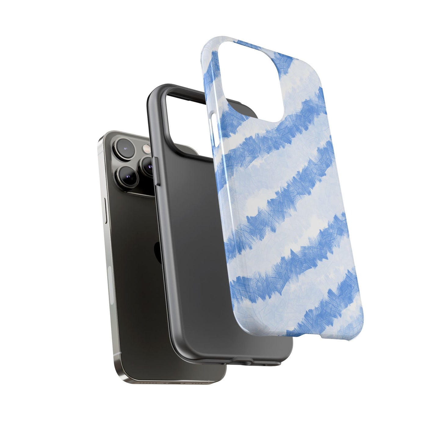 Chunky Blue Stripes Phone Case| Tough Case
