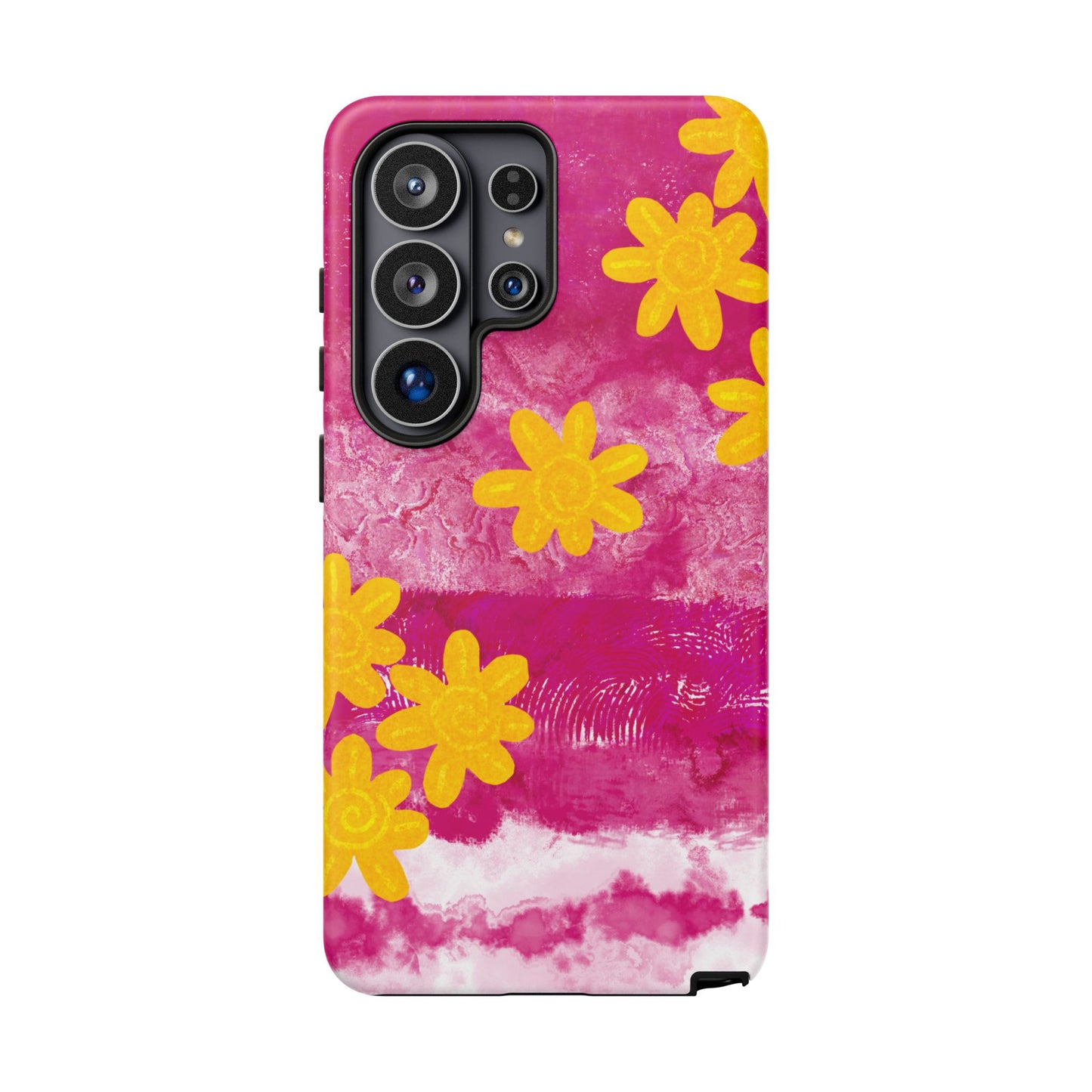 Yellow Flowers on Raspberry Phone Case| Tough Case