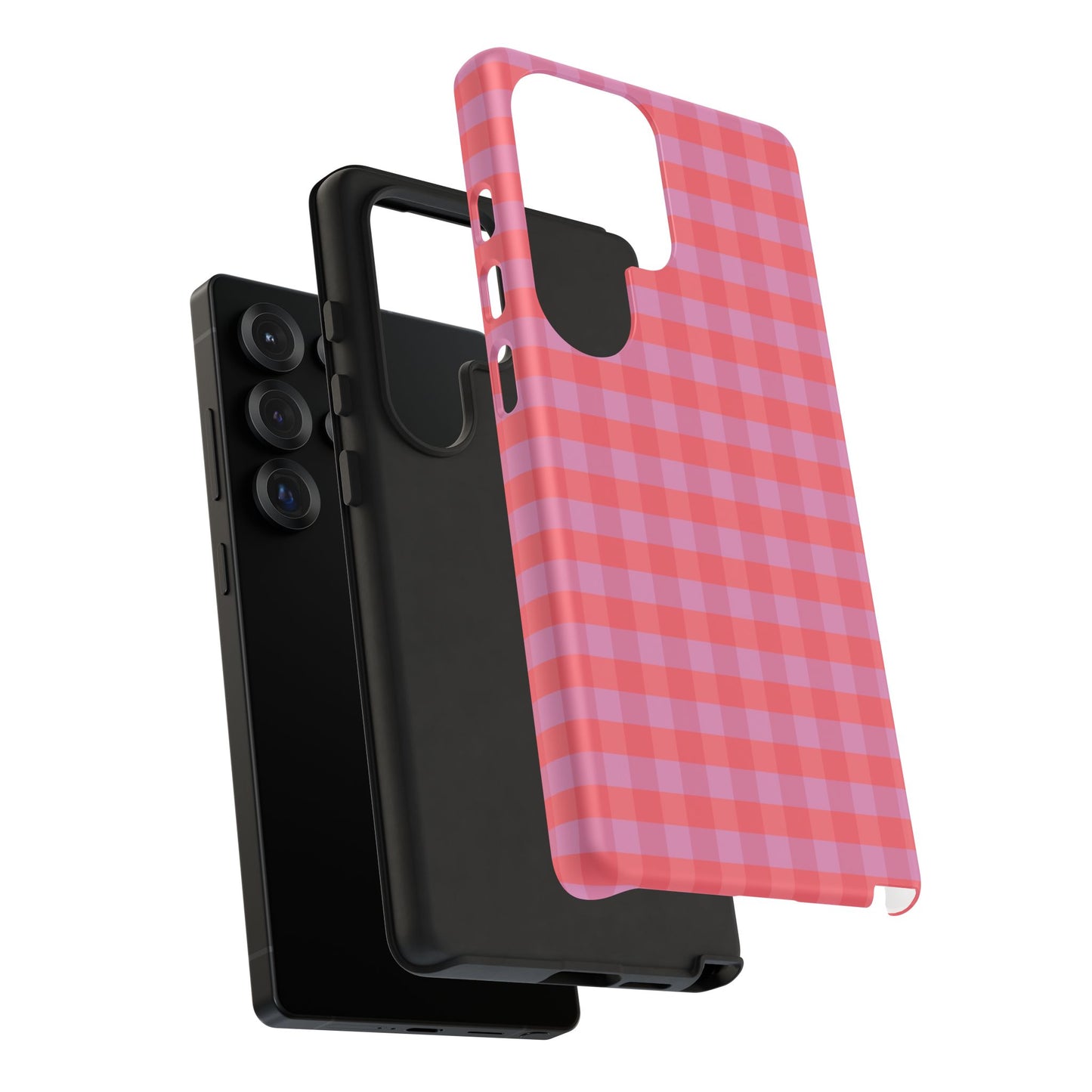 Phone Case, Pink Gingham Design, Tough Phone Case