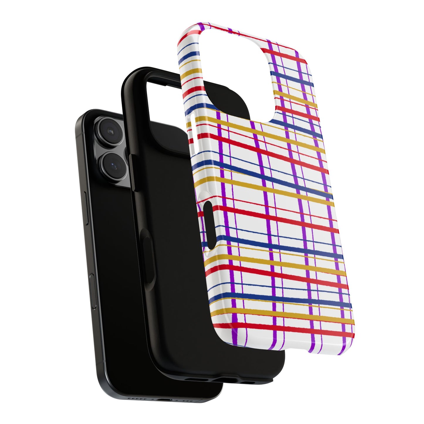 Phone Case, Wonky Plaid Design, Tough Phone Case