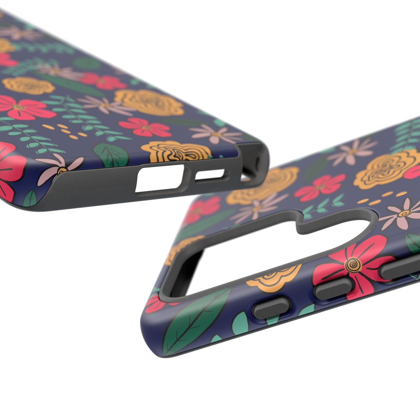 Phone Case, Blue Floral Design, Tough Phone Case