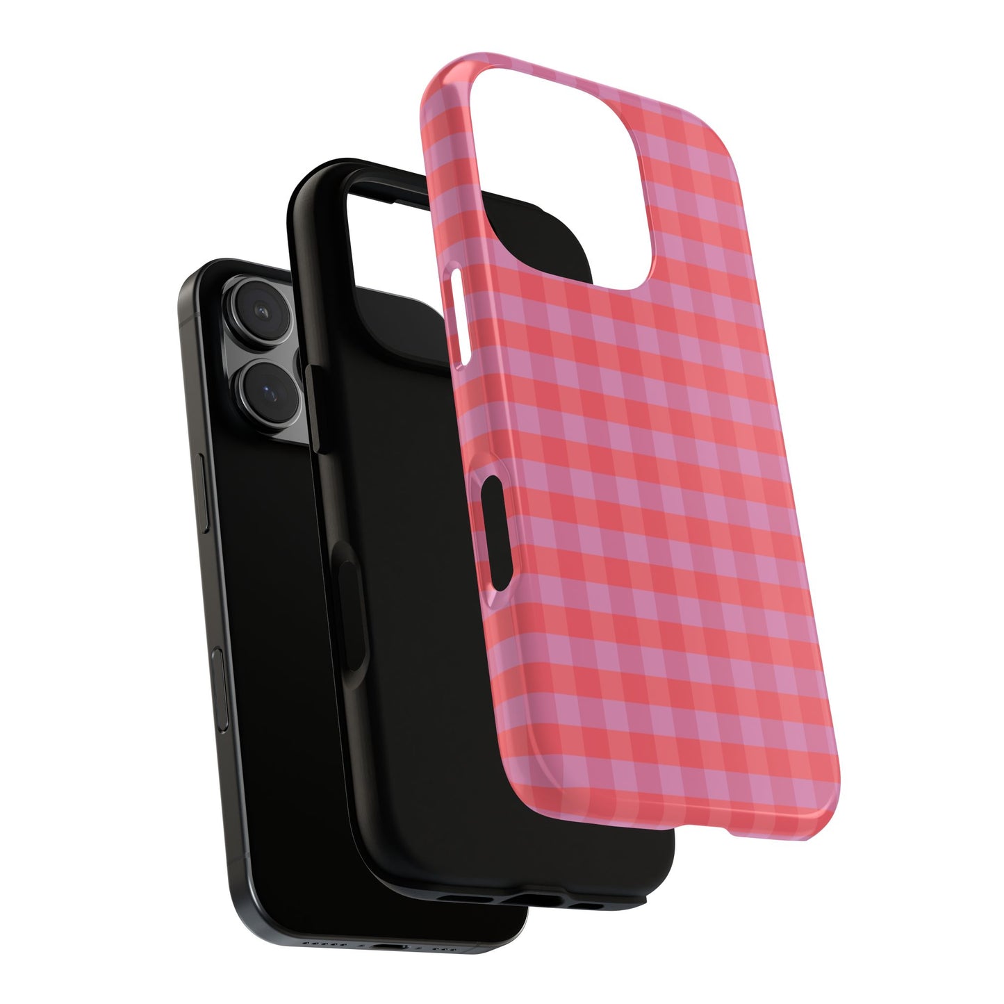 Phone Case, Pink Gingham Design, Tough Phone Case