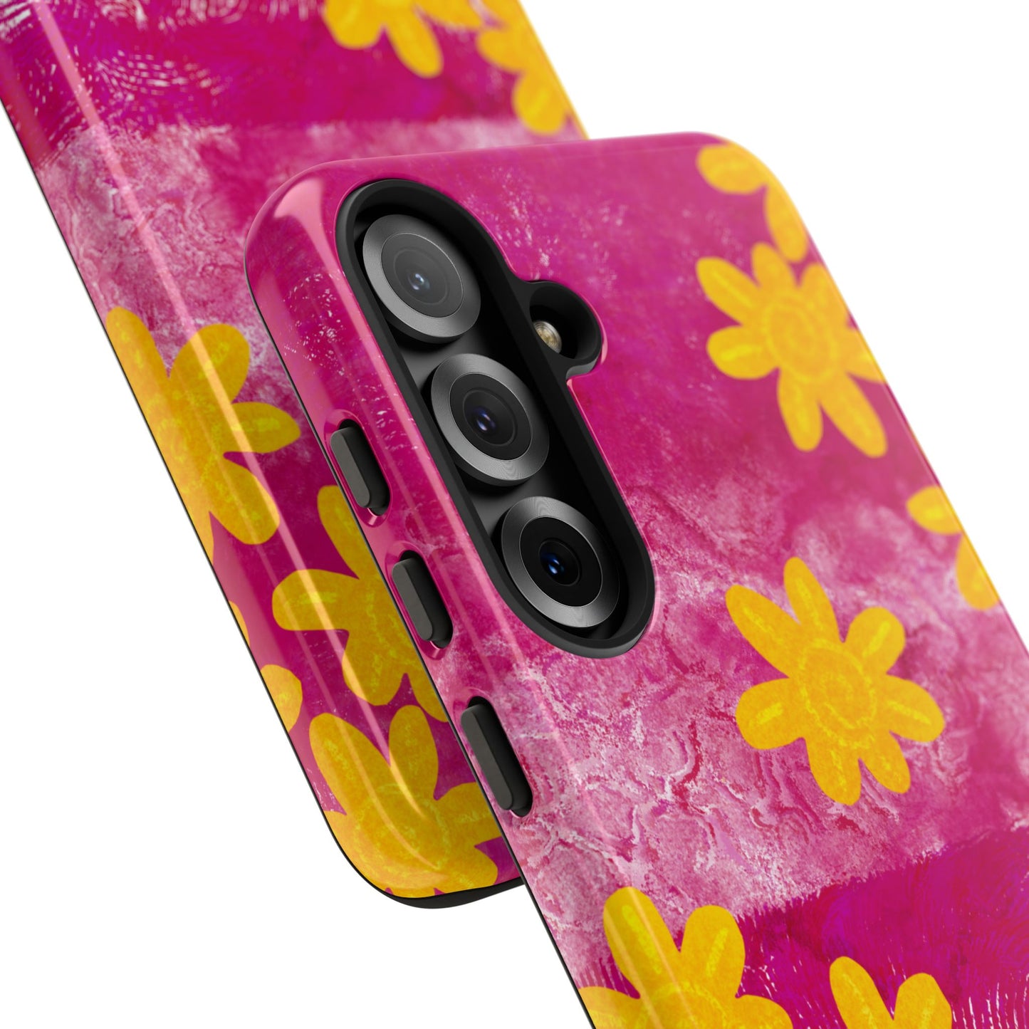 Yellow Flowers on Raspberry Phone Case| Tough Case
