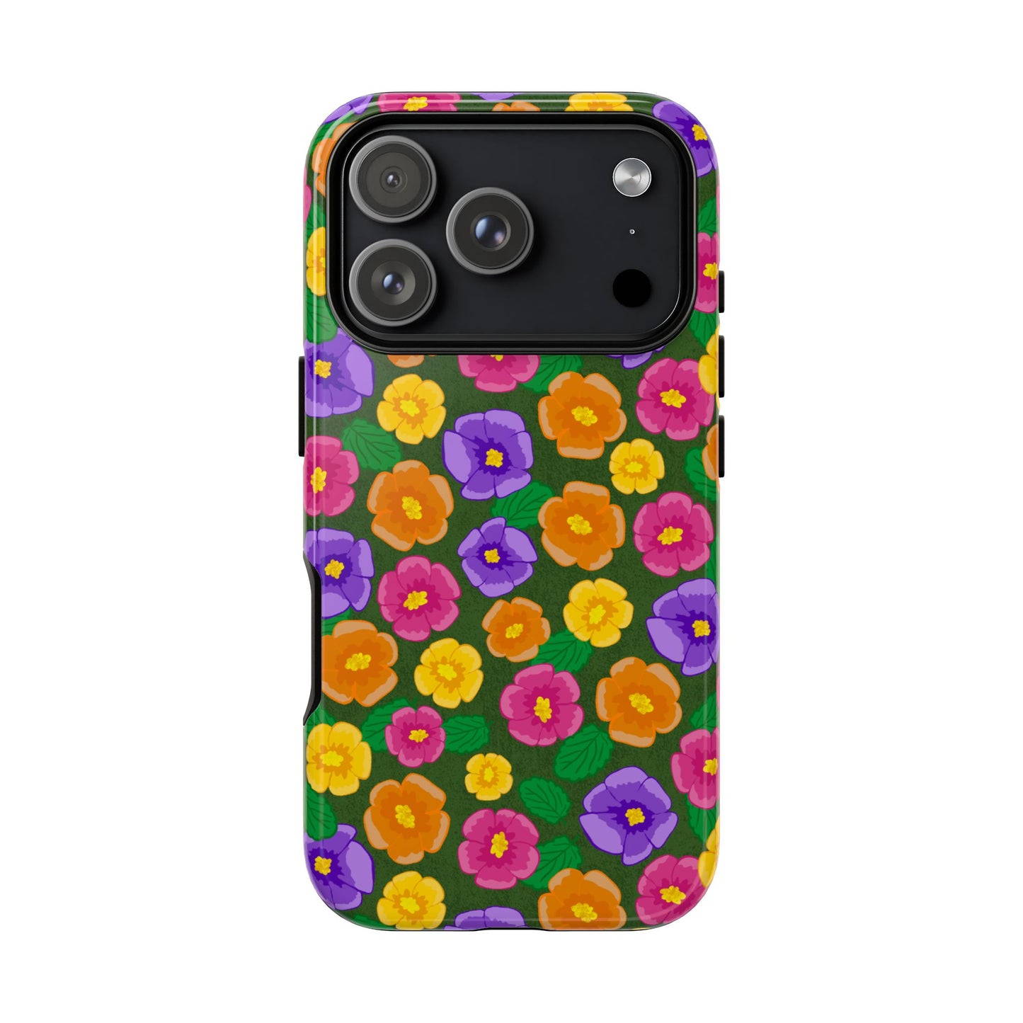 Phone Case, Pansies Artistic Design, Tough Phone Case