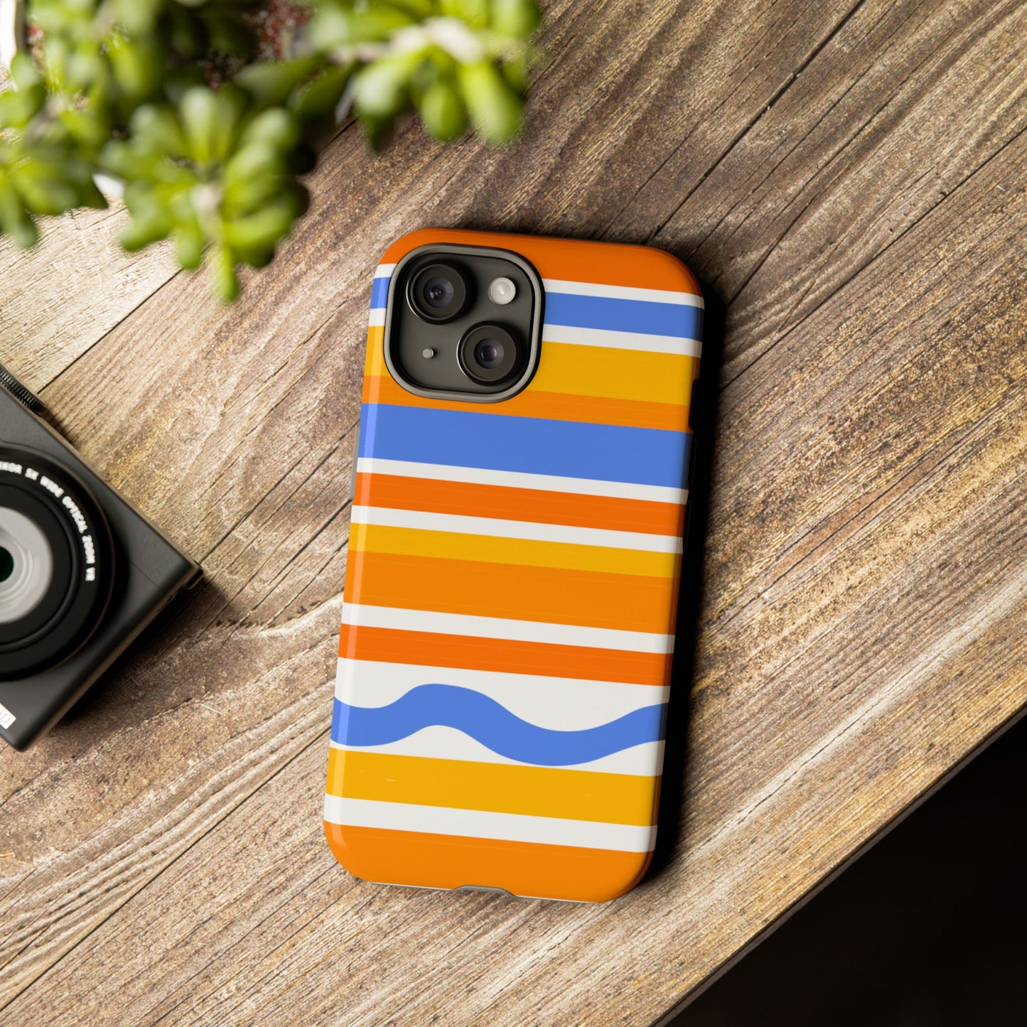 Citrus Orange Stripes Phone Case| Tough Case