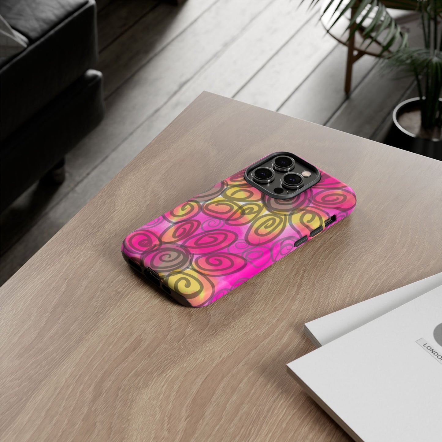Wonky Pink Floral Phone Case| Tough Case