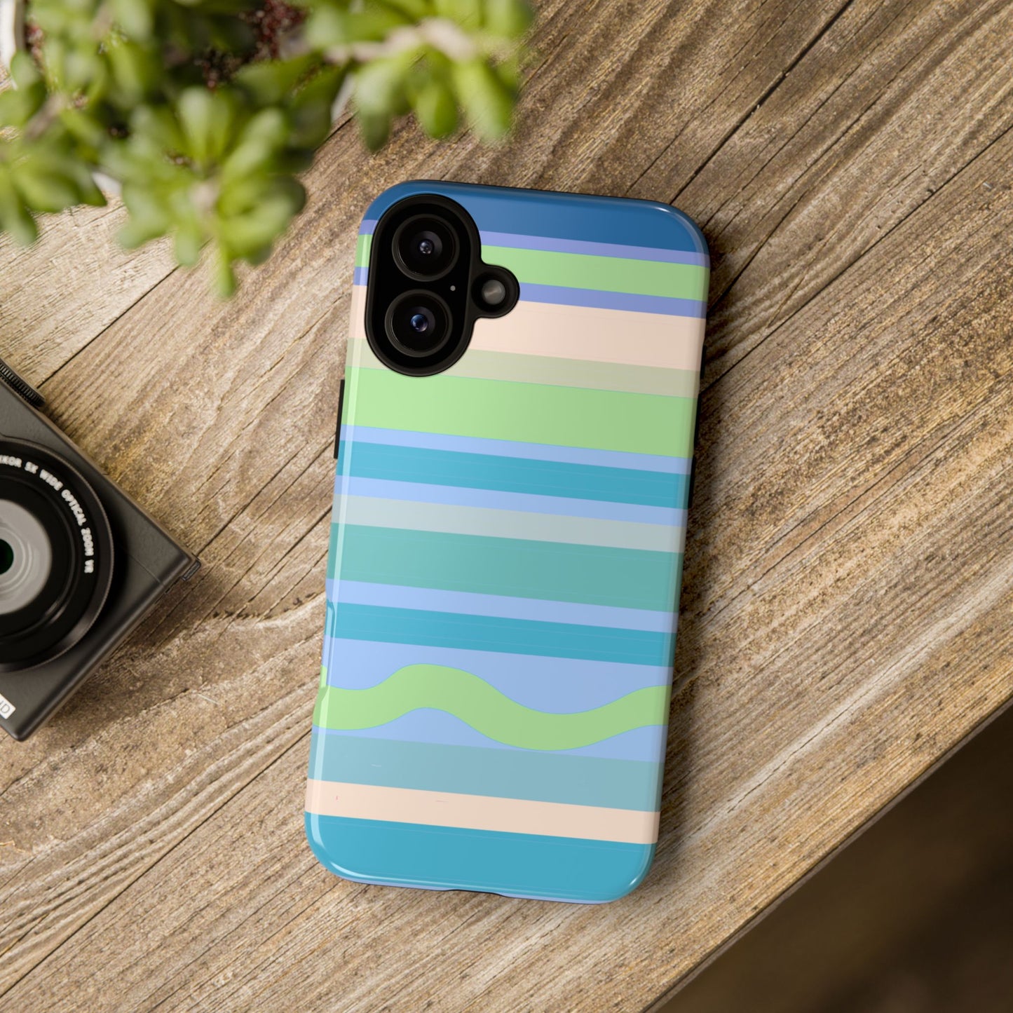 Cool Blue Stripes Phone Case| Tough Case