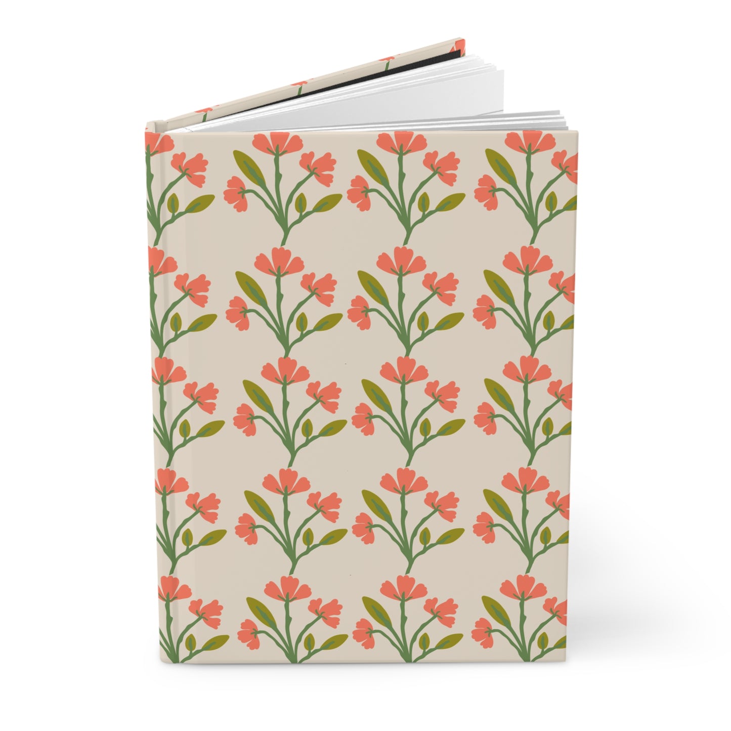 Journal, Hard Cover, Peachy Pink Floral Design