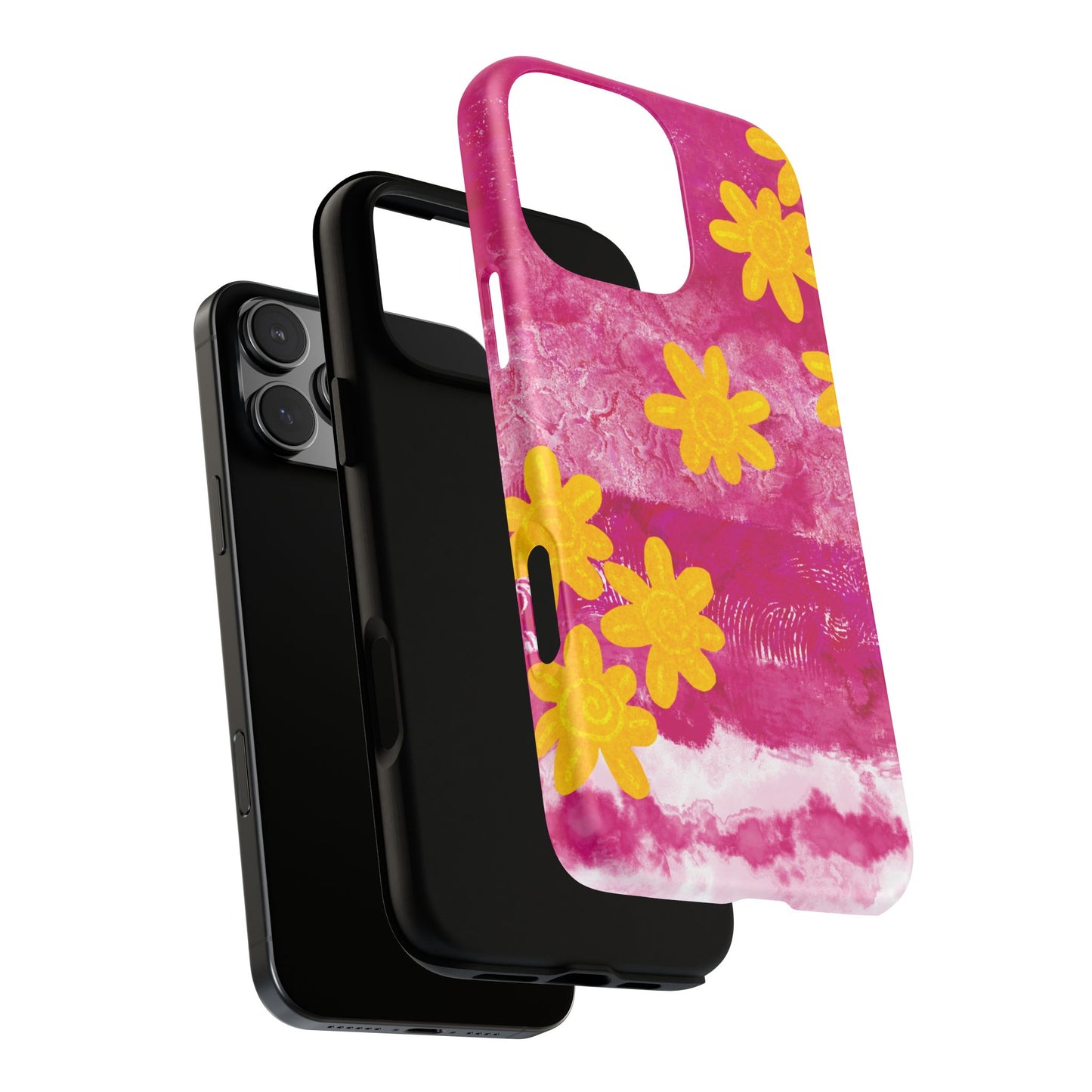 Yellow Flowers on Raspberry Phone Case| Tough Case