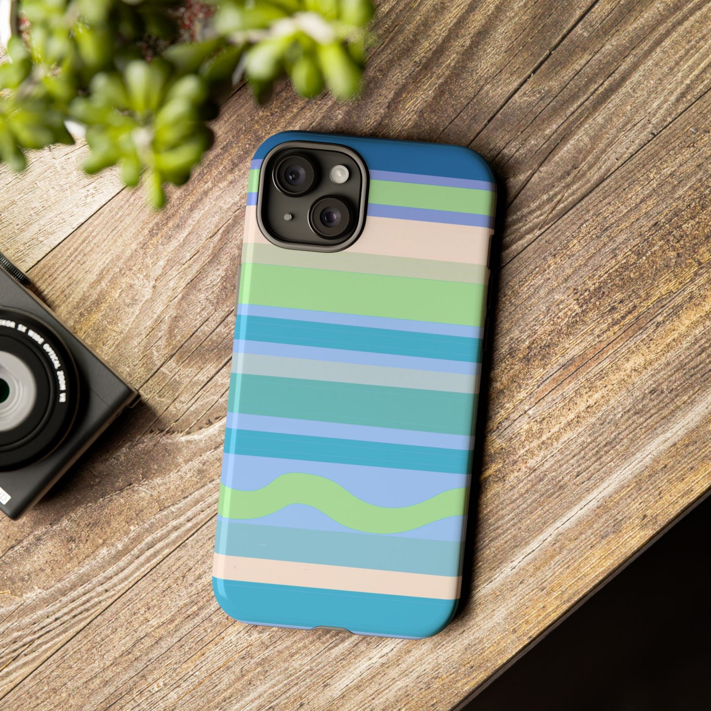 Cool Blue Stripes Phone Case| Tough Case