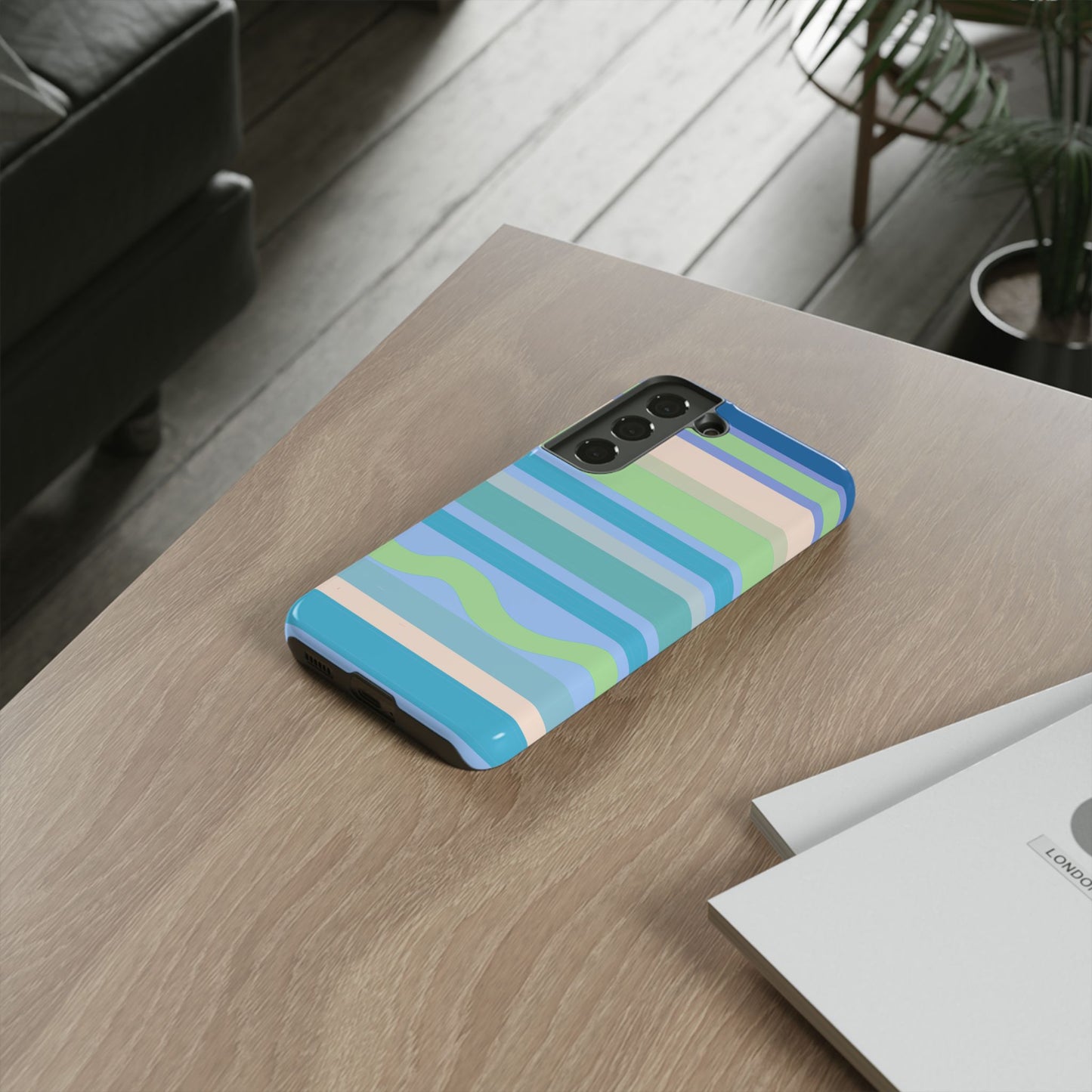 Cool Blue Stripes Phone Case| Tough Case