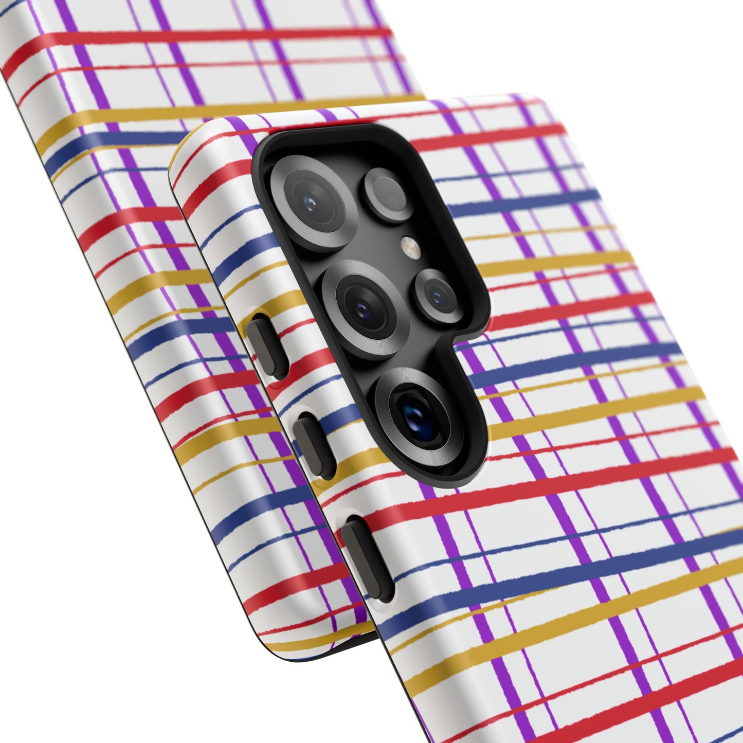 Phone Case, Wonky Plaid Design, Tough Phone Case