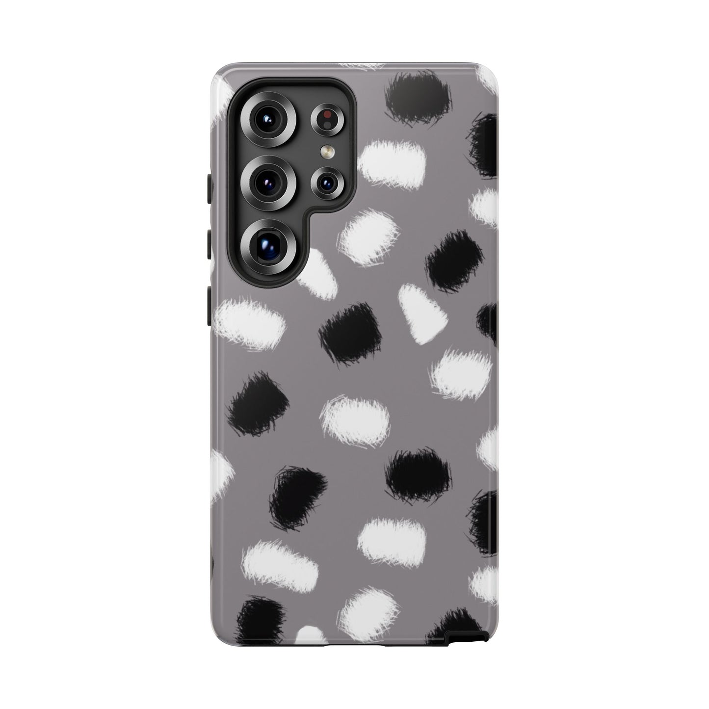 Phone Case, B & W Splotches Artistic Design, Tough Phone Case
