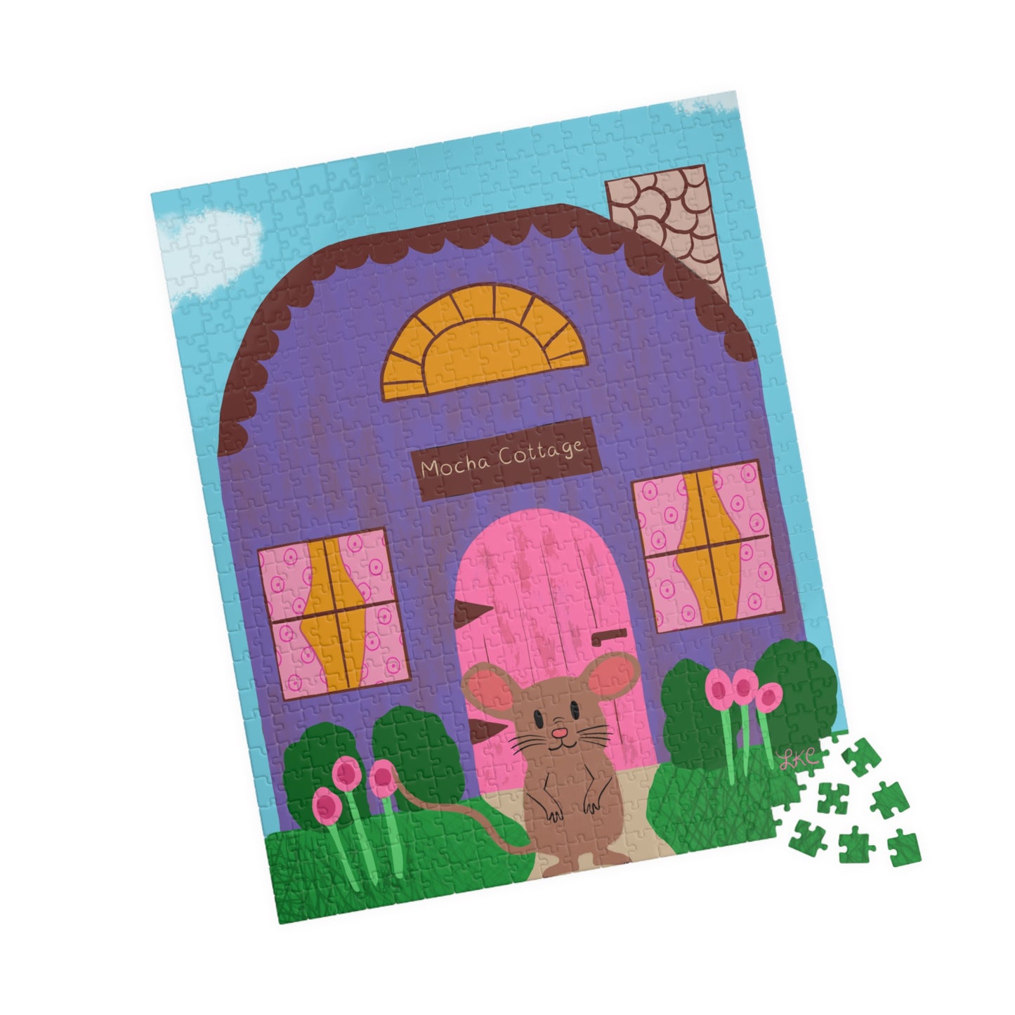 Puzzle, Mocha Mouse and His Cottage, Jigsaw Puzzle, Family Fun, 110-520 Pieces