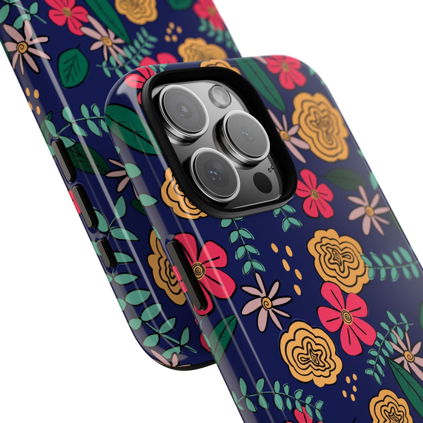Phone Case, Blue Floral Design, Tough Phone Case
